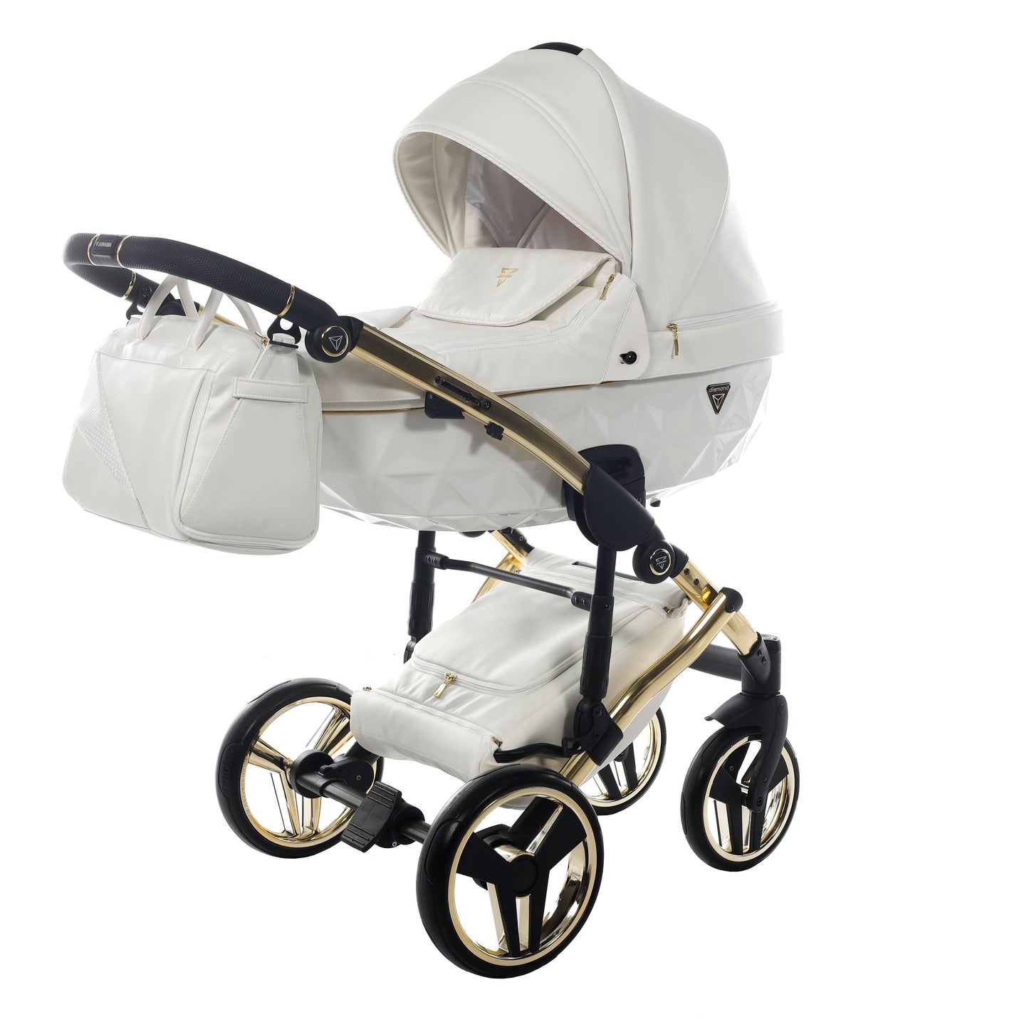 Junama INDIVIDUAL 2 in 1 , prams and stroller, WHITE and GOLD