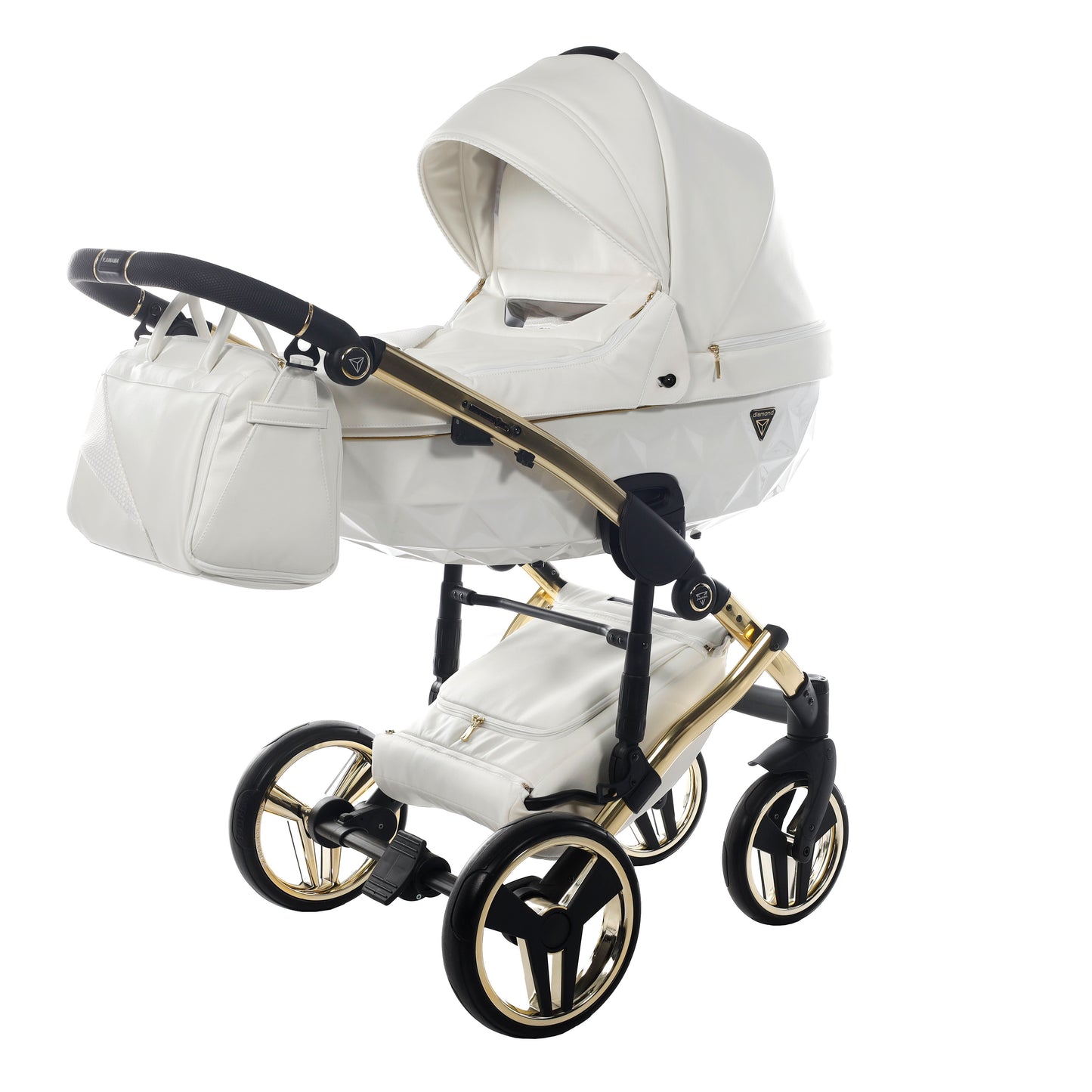 Junama INDIVIDUAL 2 in 1 , prams and stroller, WHITE and GOLD