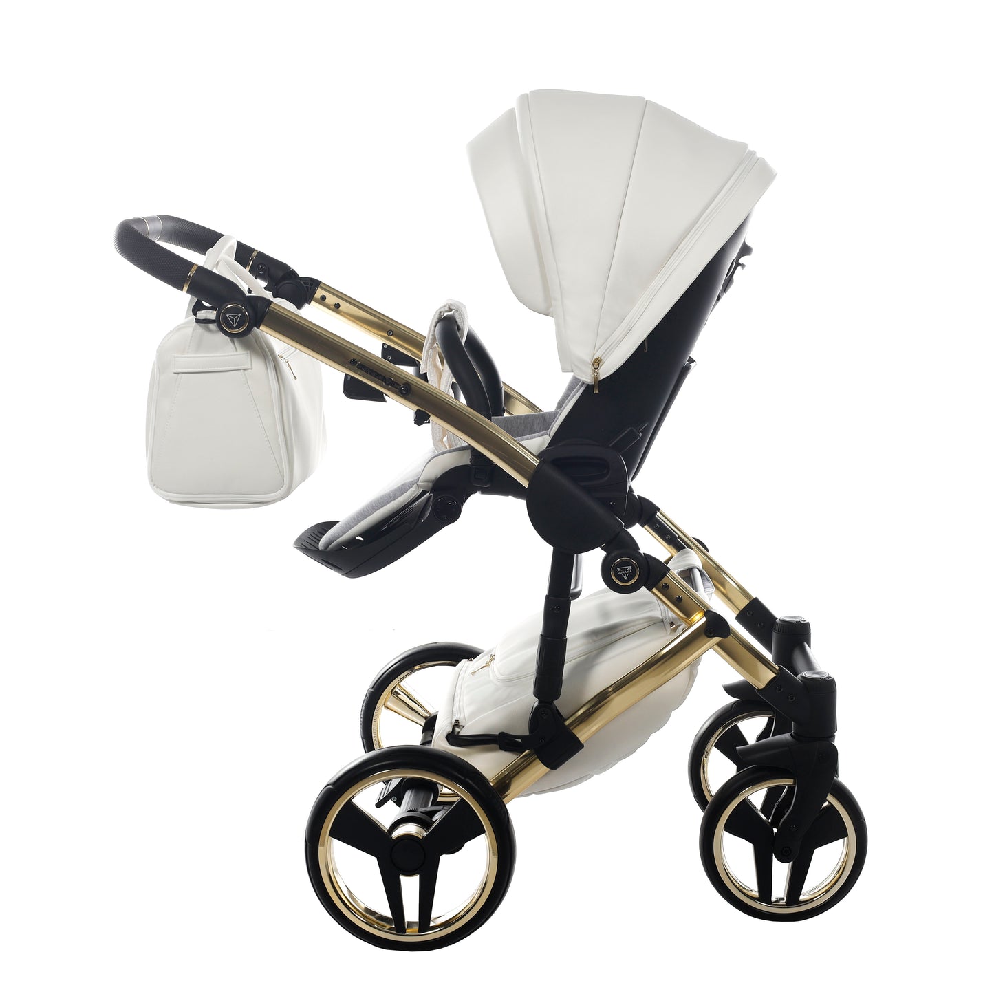 Junama INDIVIDUAL 2 in 1 , prams and stroller, WHITE and GOLD