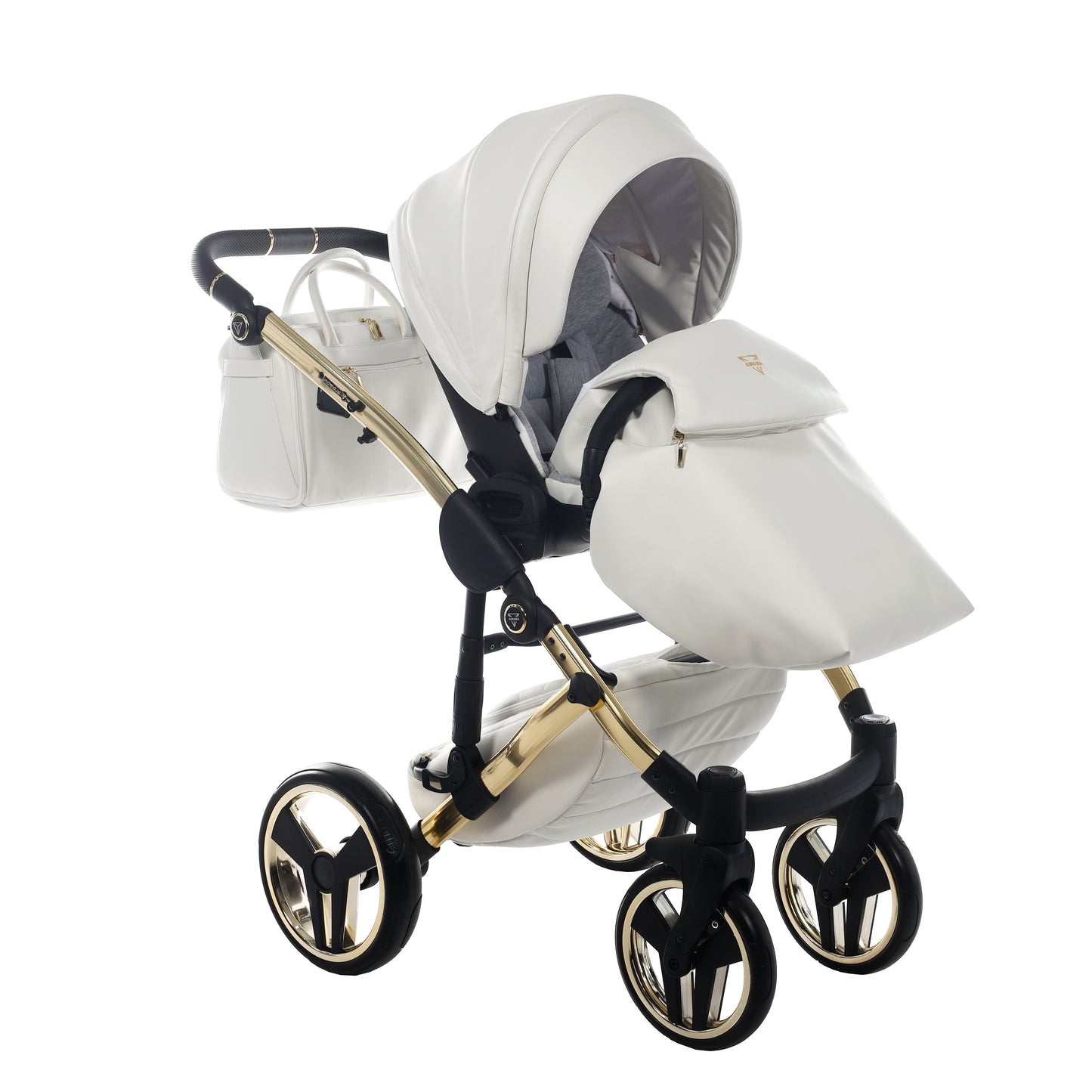 Junama INDIVIDUAL 2 in 1 , prams and stroller, WHITE and GOLD