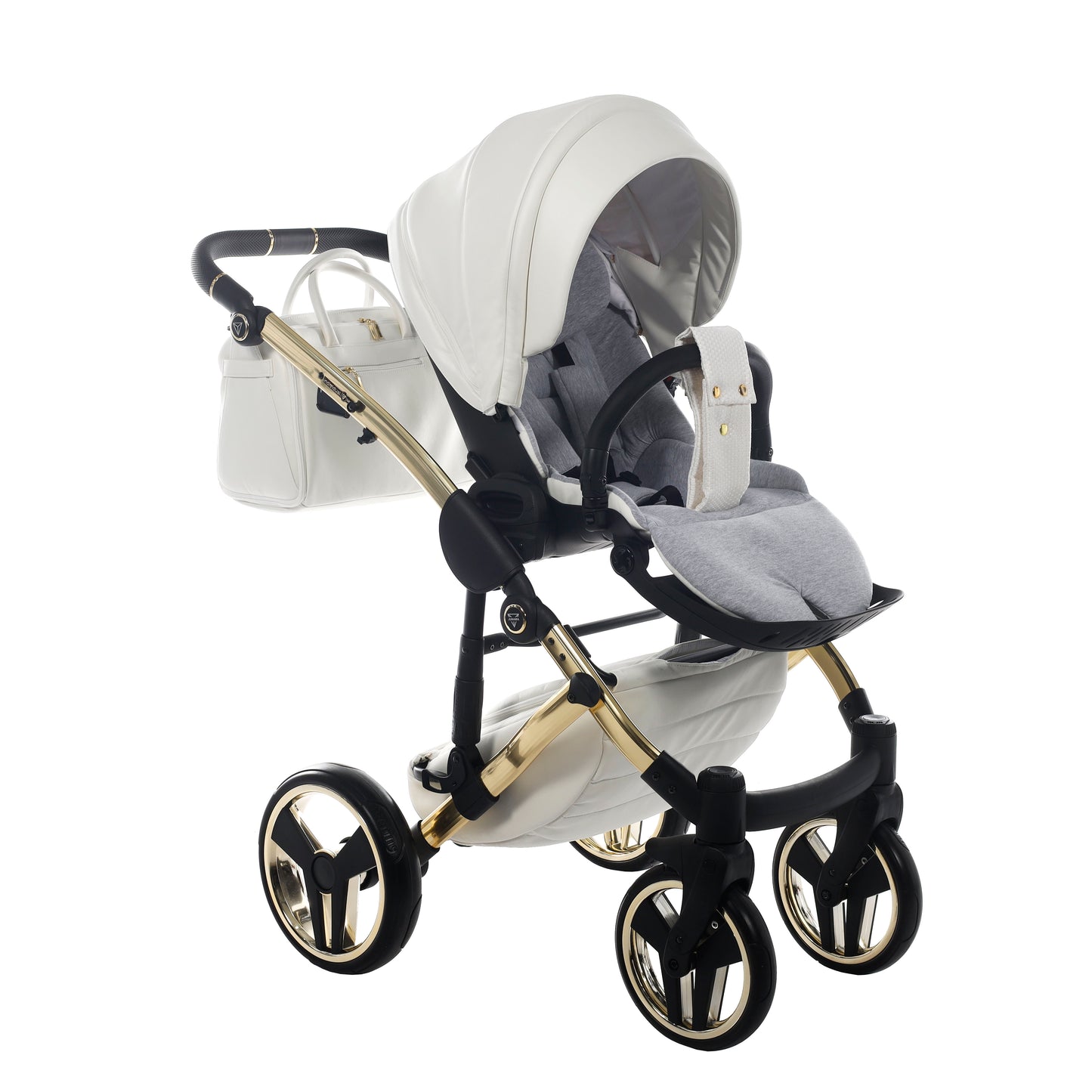 Junama INDIVIDUAL 2 in 1 , prams and stroller, WHITE and GOLD