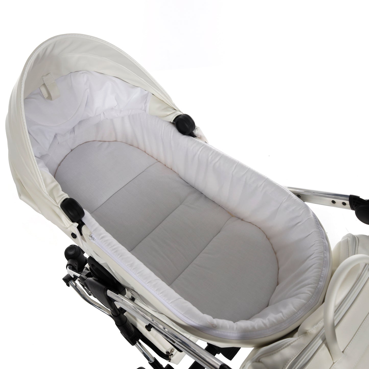 Junama INDIVIDUAL 2 in 1 , prams and stroller, WHITE and SILVER