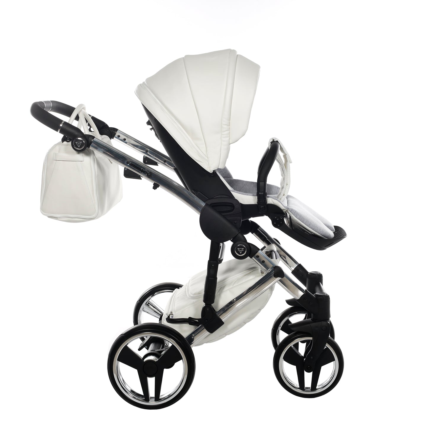 Junama INDIVIDUAL 2 in 1 , prams and stroller, WHITE and SILVER