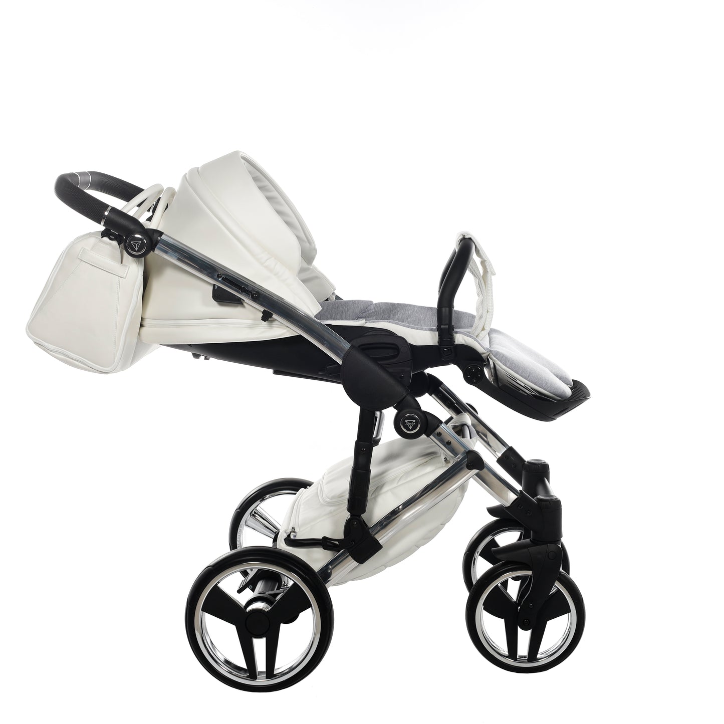 Junama INDIVIDUAL 2 in 1 , prams and stroller, WHITE and SILVER