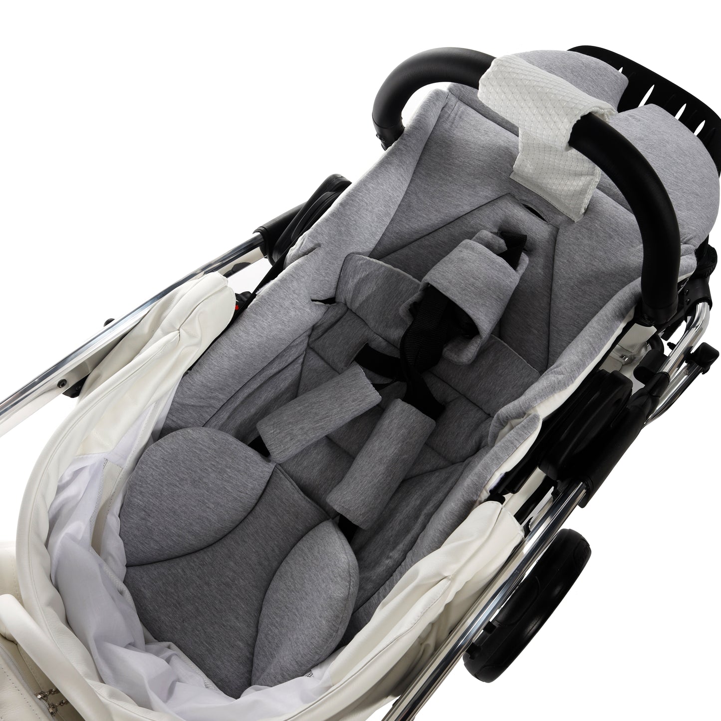 Junama INDIVIDUAL 2 in 1 , prams and stroller, WHITE and SILVER
