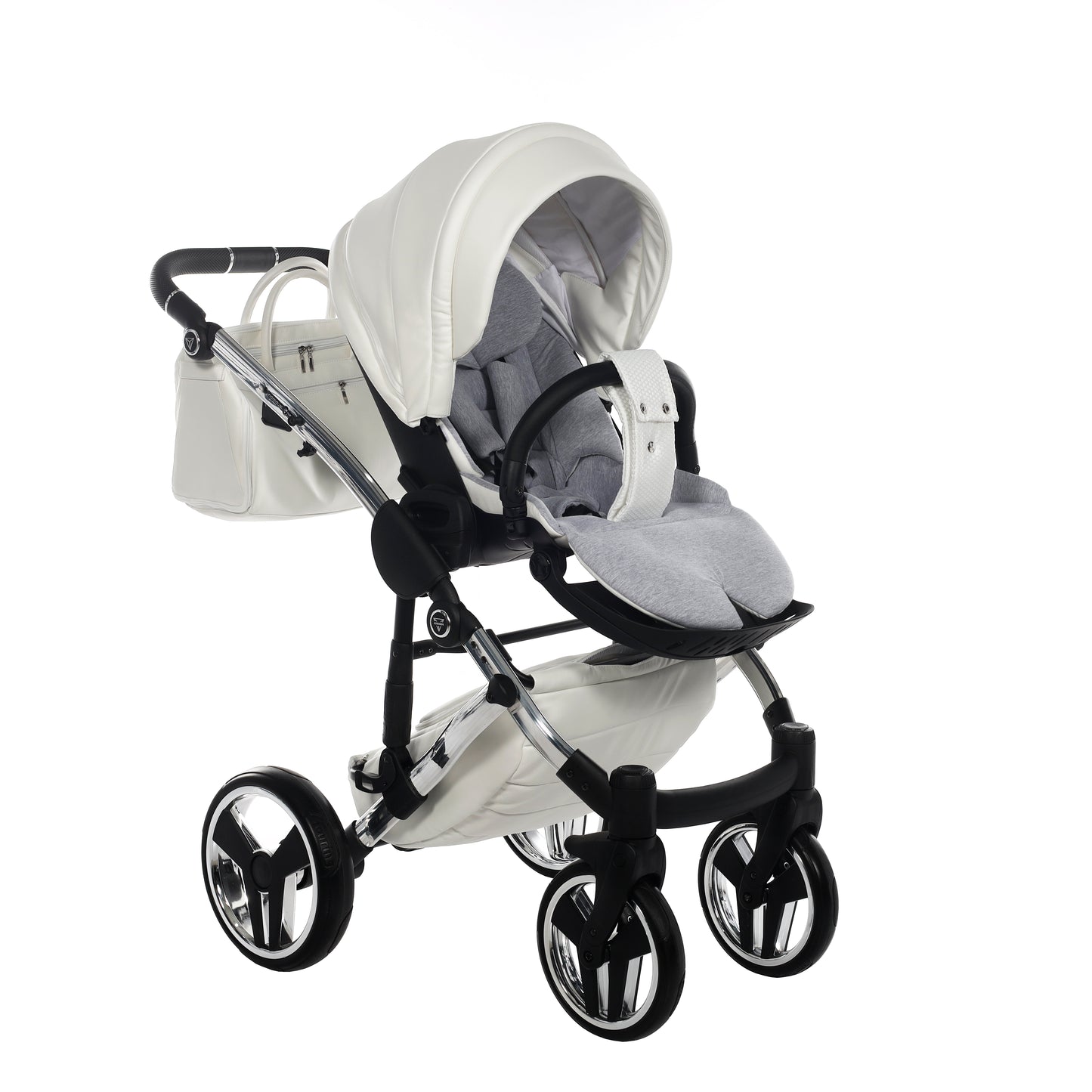Junama INDIVIDUAL 2 in 1 , prams and stroller, WHITE and SILVER