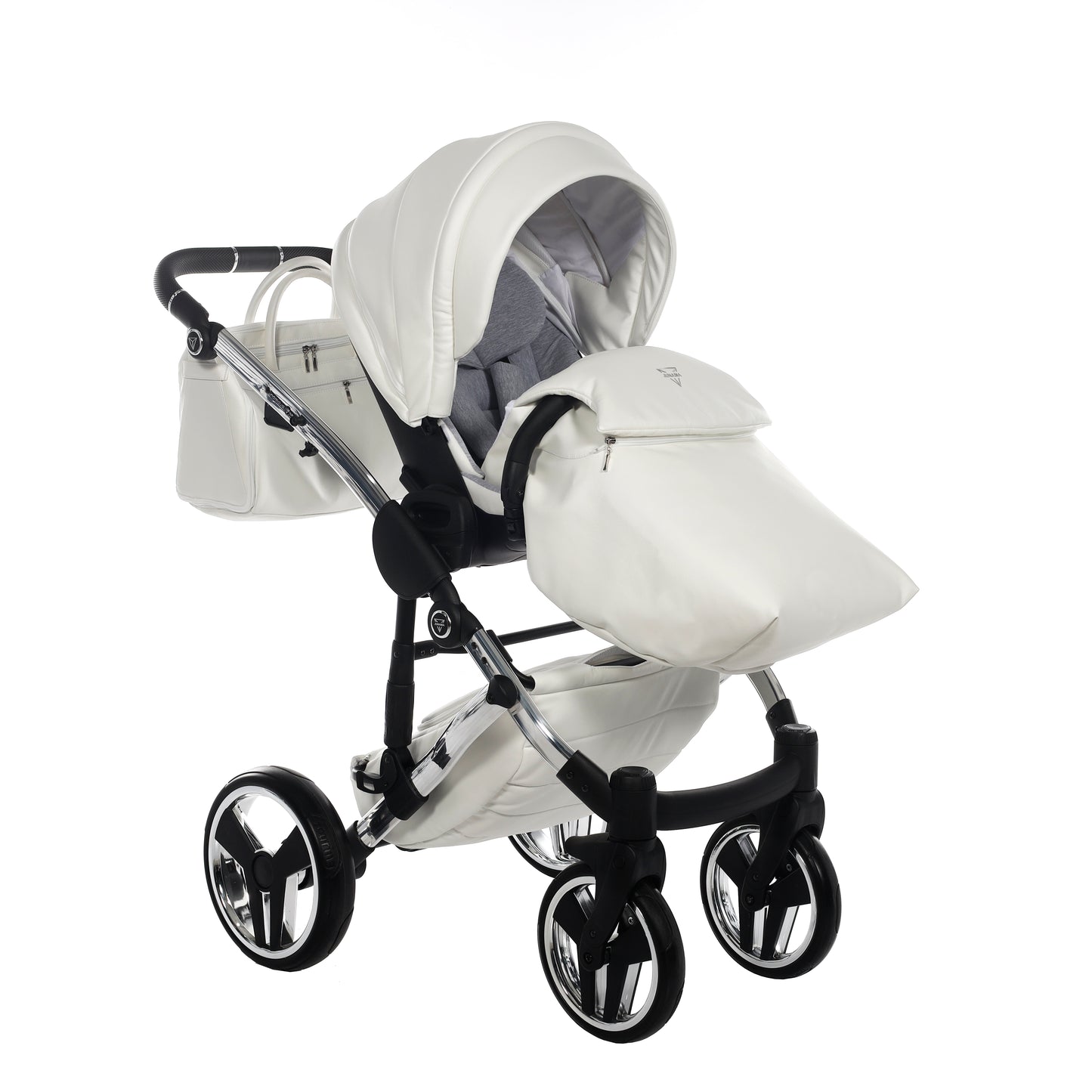 Junama INDIVIDUAL 2 in 1 , prams and stroller, WHITE and SILVER