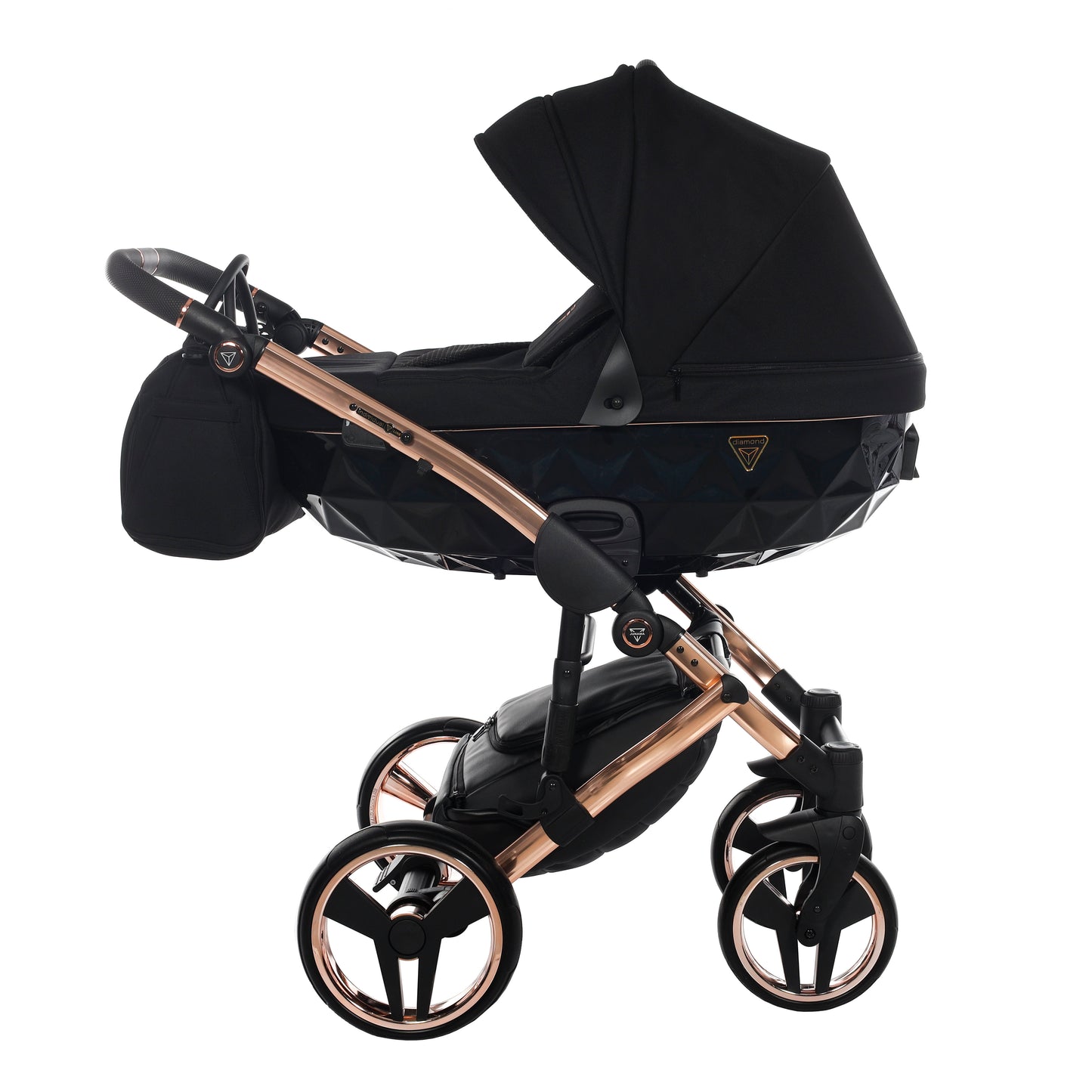 Junama INDIVIDUAL 2 in 1 , prams and stroller, BLACK and ROSE GOLD