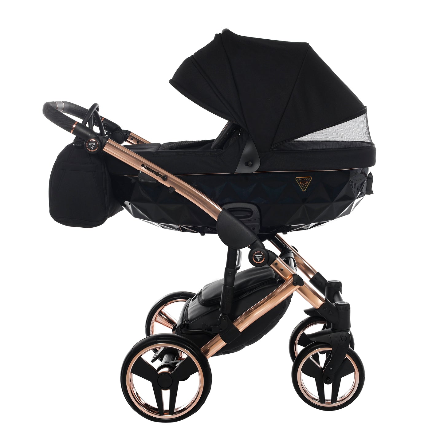 Junama INDIVIDUAL 2 in 1 , prams and stroller, BLACK and ROSE GOLD