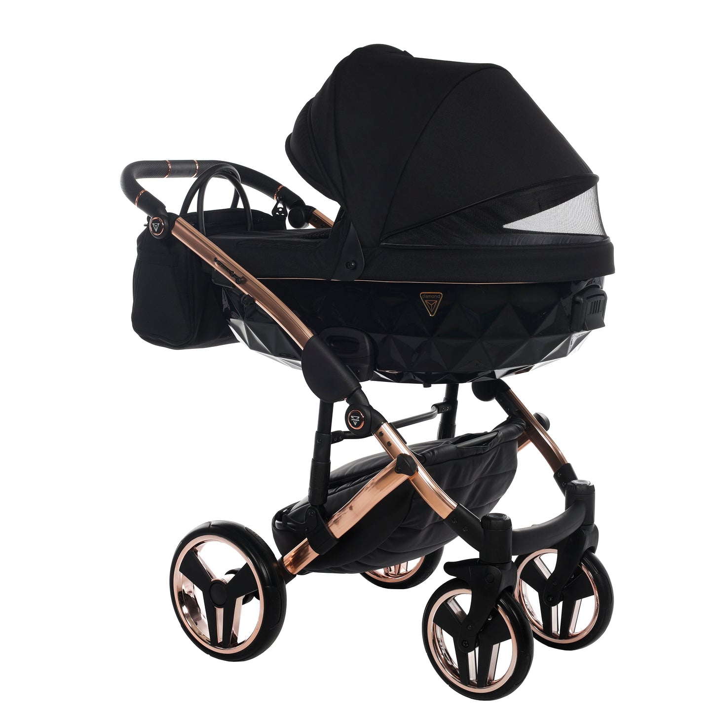 Junama INDIVIDUAL 2 in 1 , prams and stroller, BLACK and ROSE GOLD