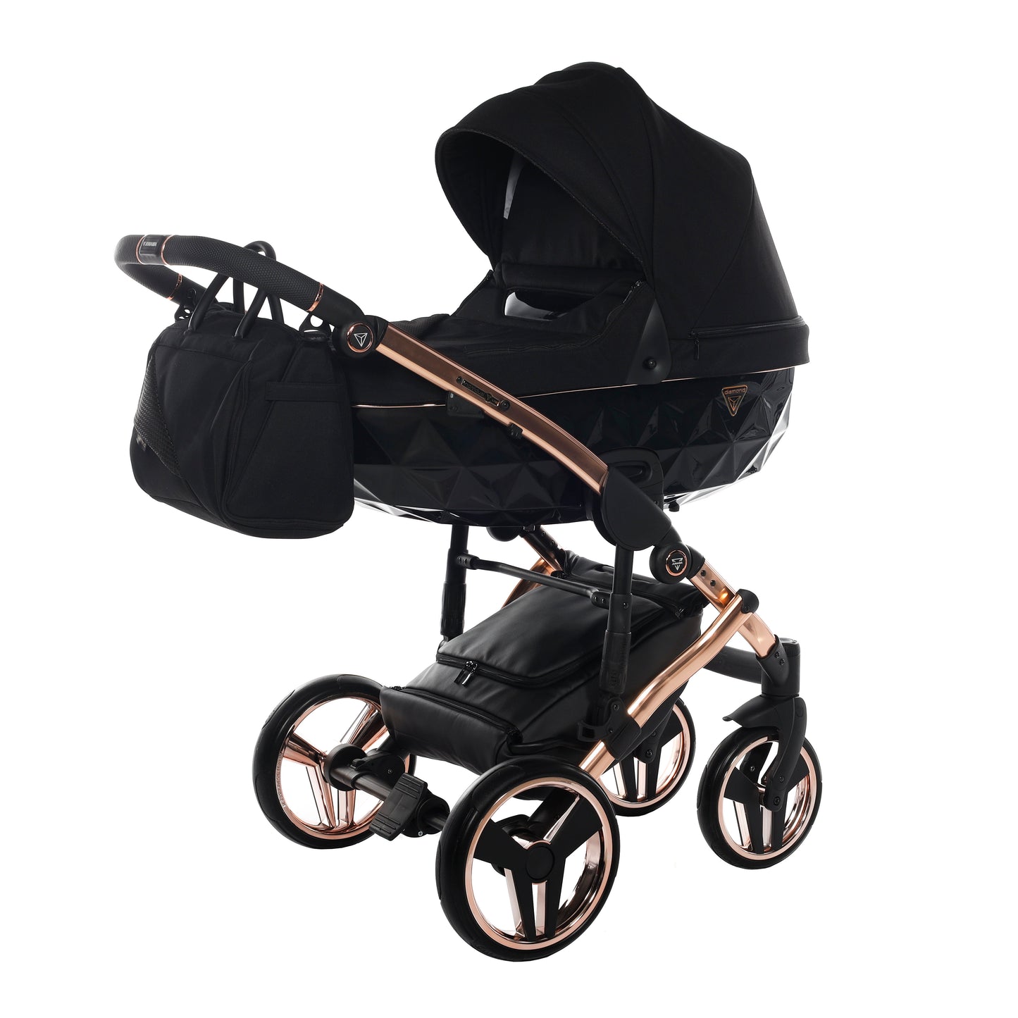 Junama INDIVIDUAL 2 in 1 , prams and stroller, BLACK and ROSE GOLD