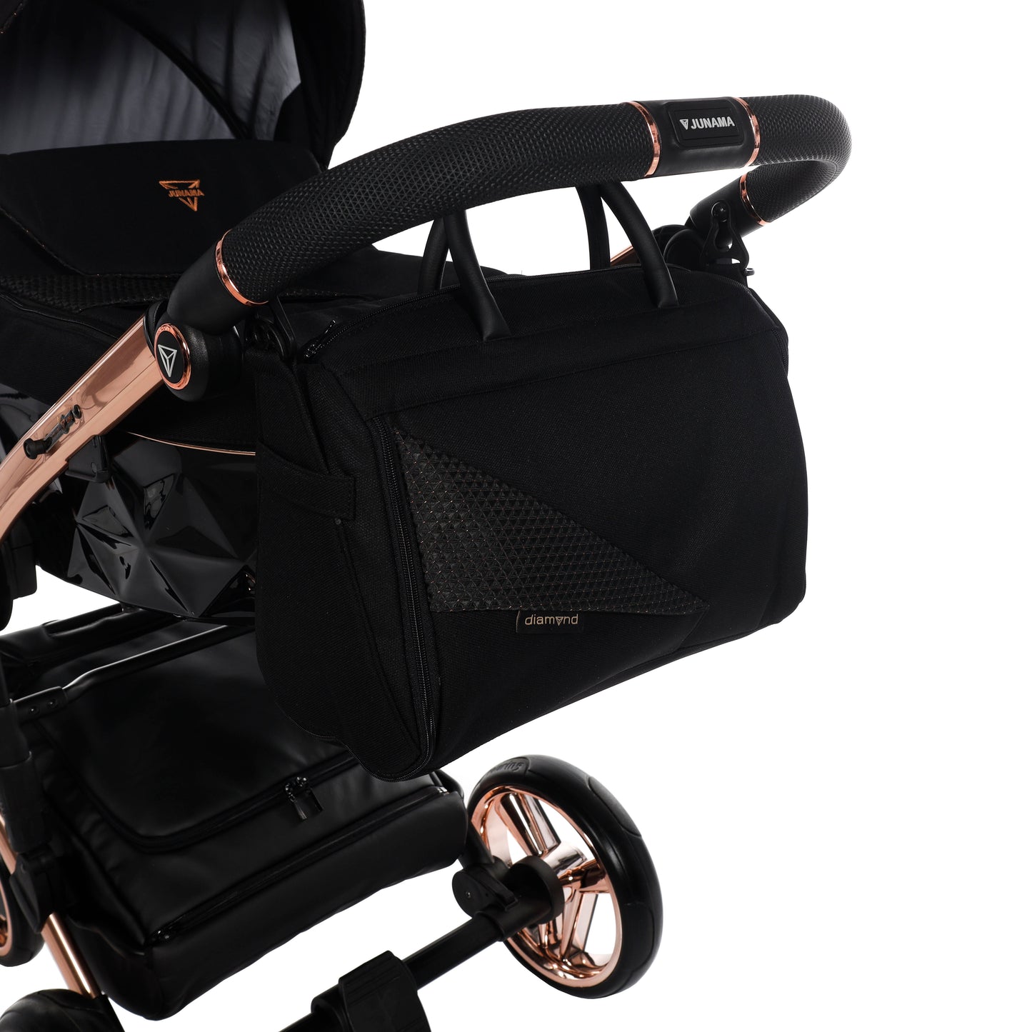 Junama INDIVIDUAL 2 in 1 , prams and stroller, BLACK and ROSE GOLD