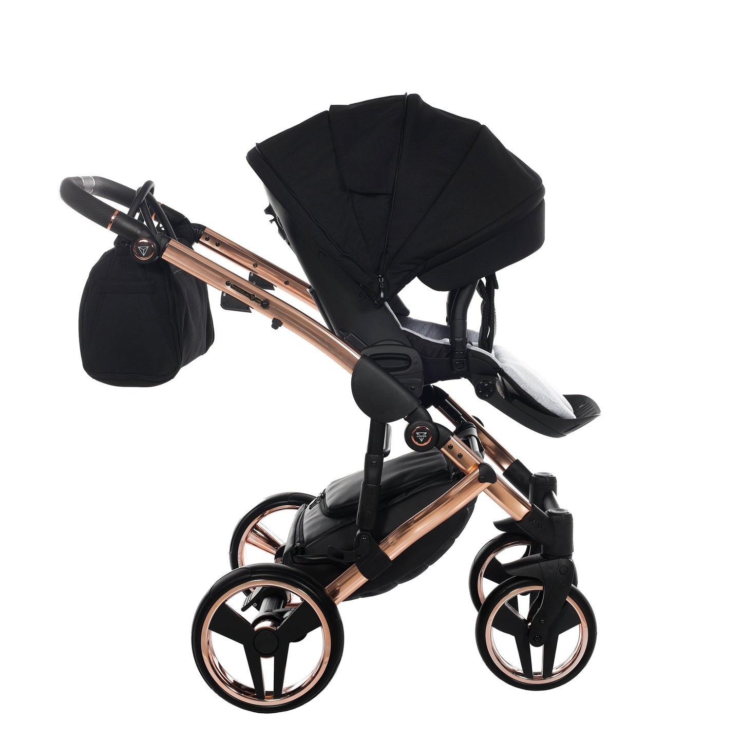 Junama INDIVIDUAL 2 in 1 , prams and stroller, BLACK and ROSE GOLD