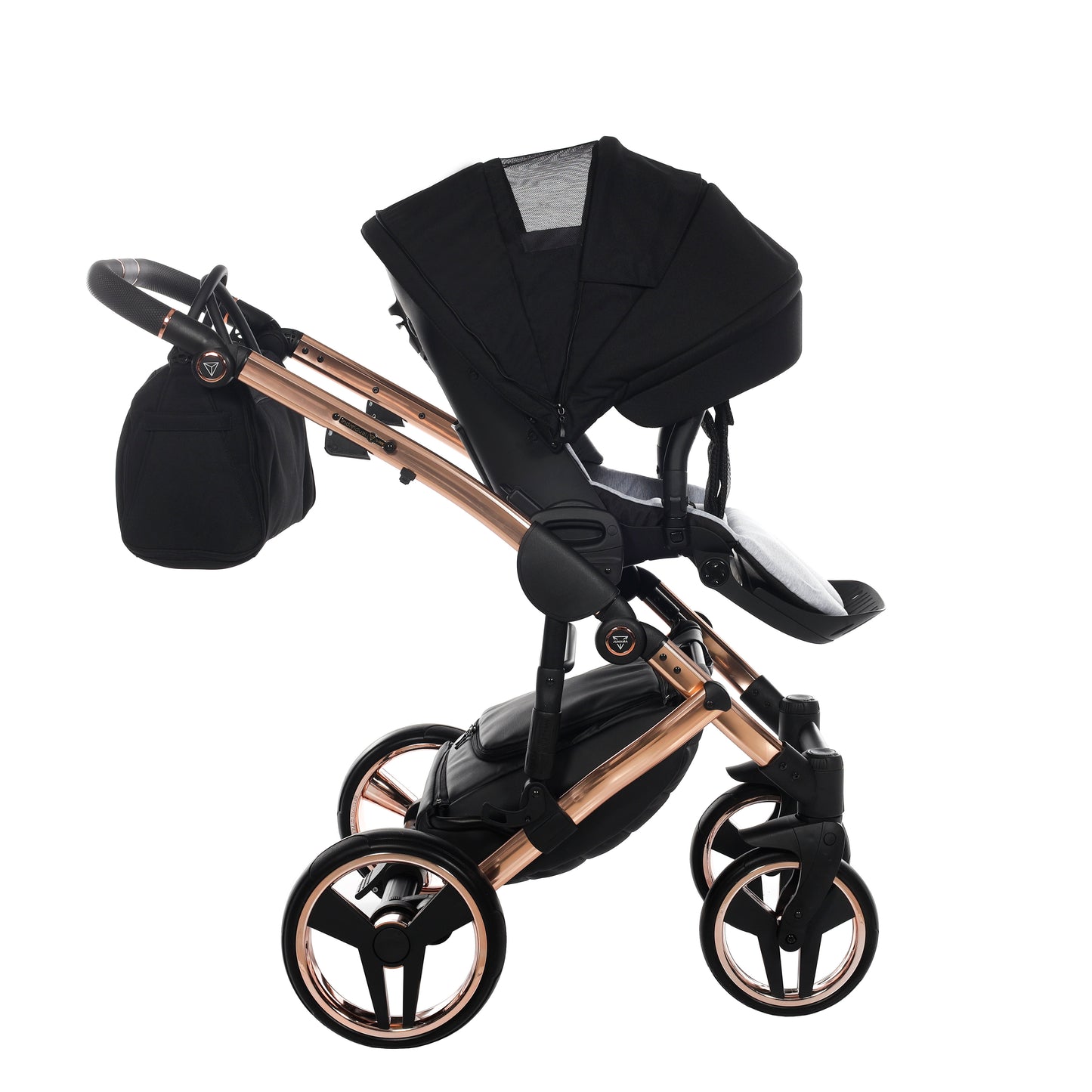 Junama INDIVIDUAL 2 in 1 , prams and stroller, BLACK and ROSE GOLD