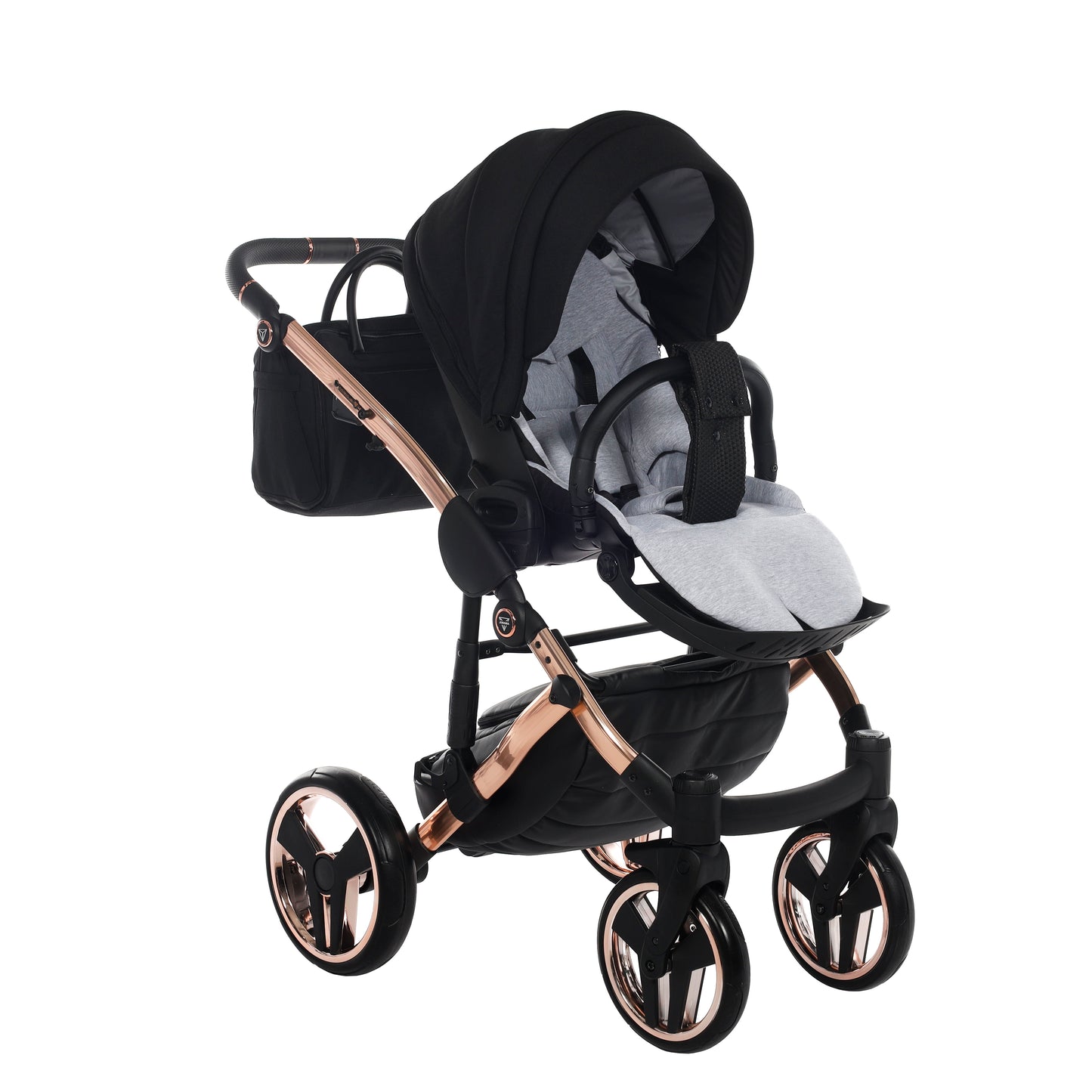 Junama INDIVIDUAL 2 in 1 , prams and stroller, BLACK and ROSE GOLD