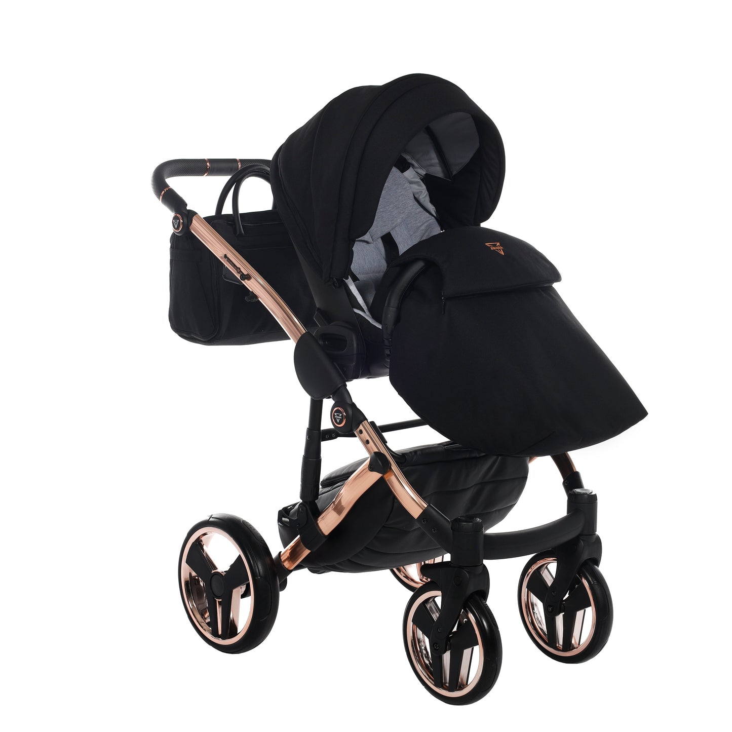 Junama INDIVIDUAL 2 in 1 , prams and stroller, BLACK and ROSE GOLD