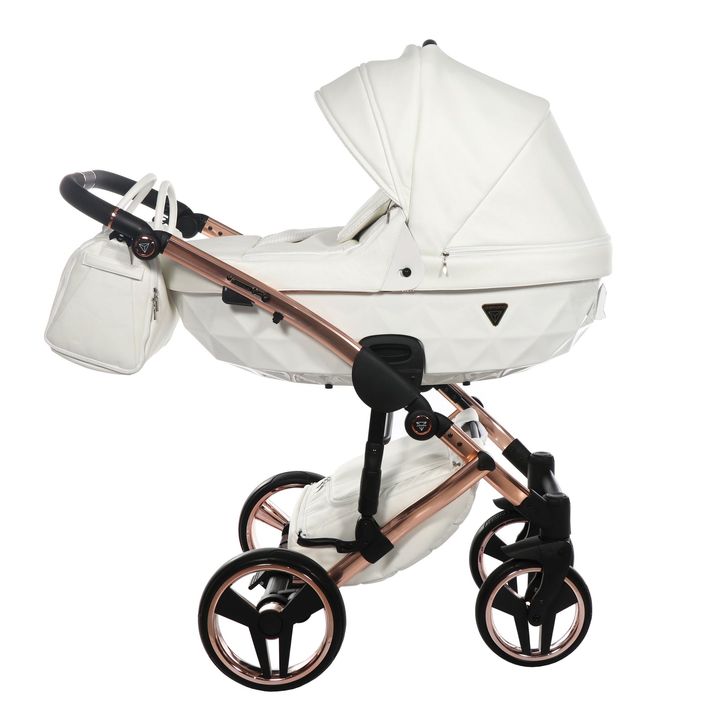 Junama INDIVIDUAL 2 in 1 , prams and stroller, WHITE and ROSE GOLD