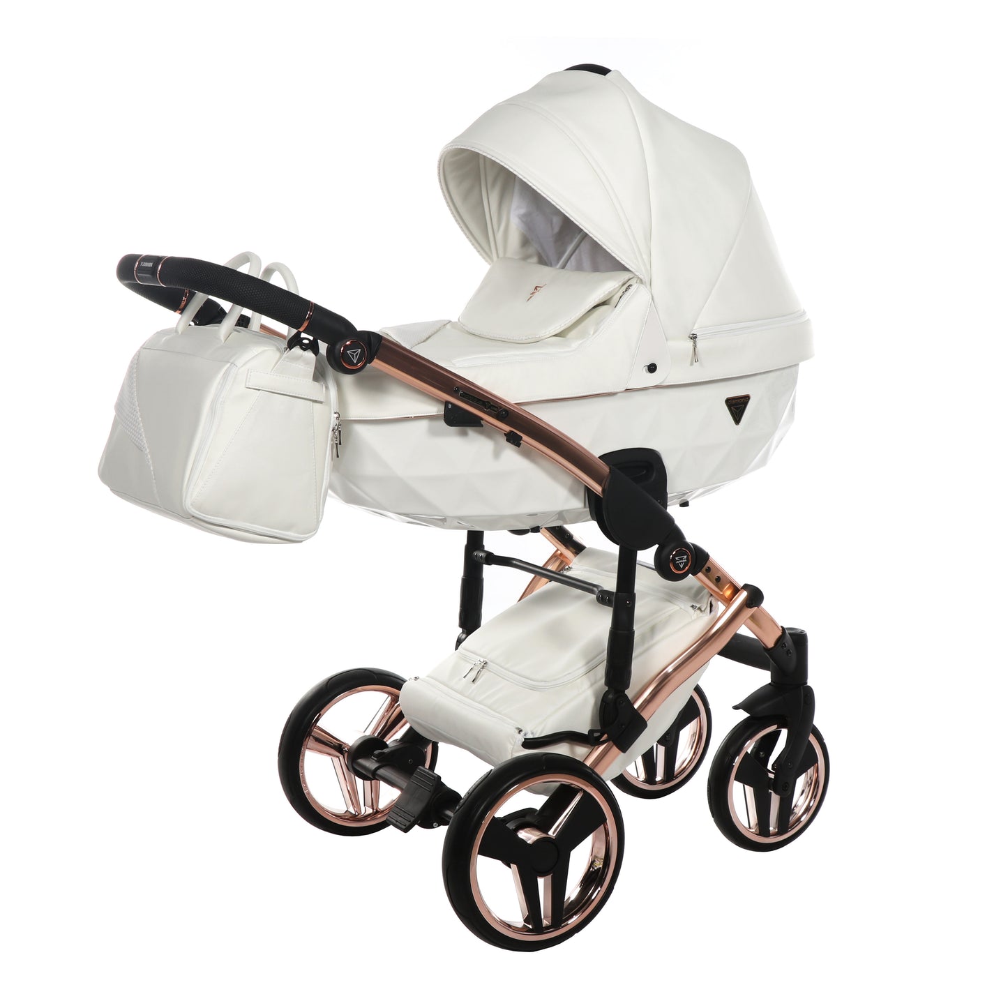 Junama INDIVIDUAL 2 in 1 , prams and stroller, WHITE and ROSE GOLD