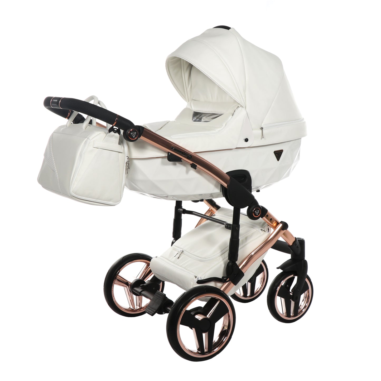 Junama INDIVIDUAL 2 in 1 , prams and stroller, WHITE and ROSE GOLD