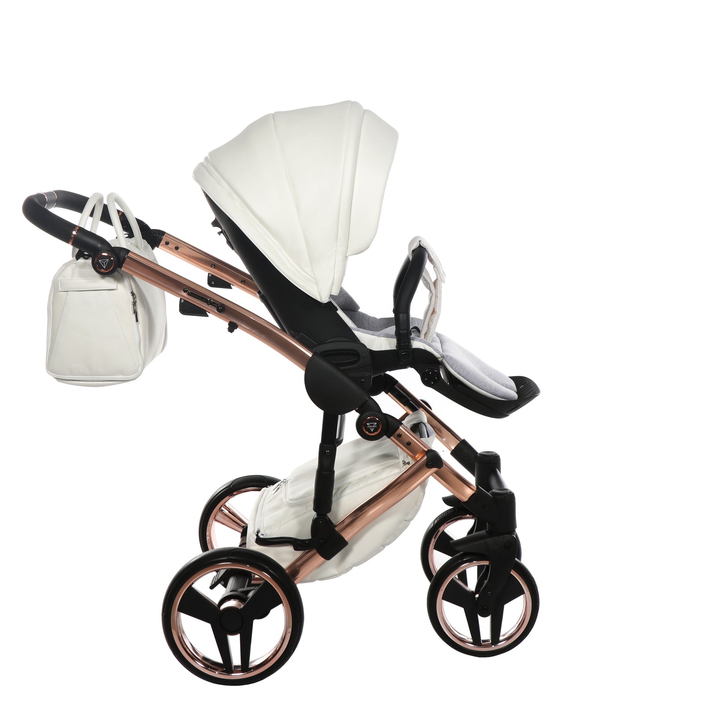 Junama INDIVIDUAL 2 in 1 , prams and stroller, WHITE and ROSE GOLD