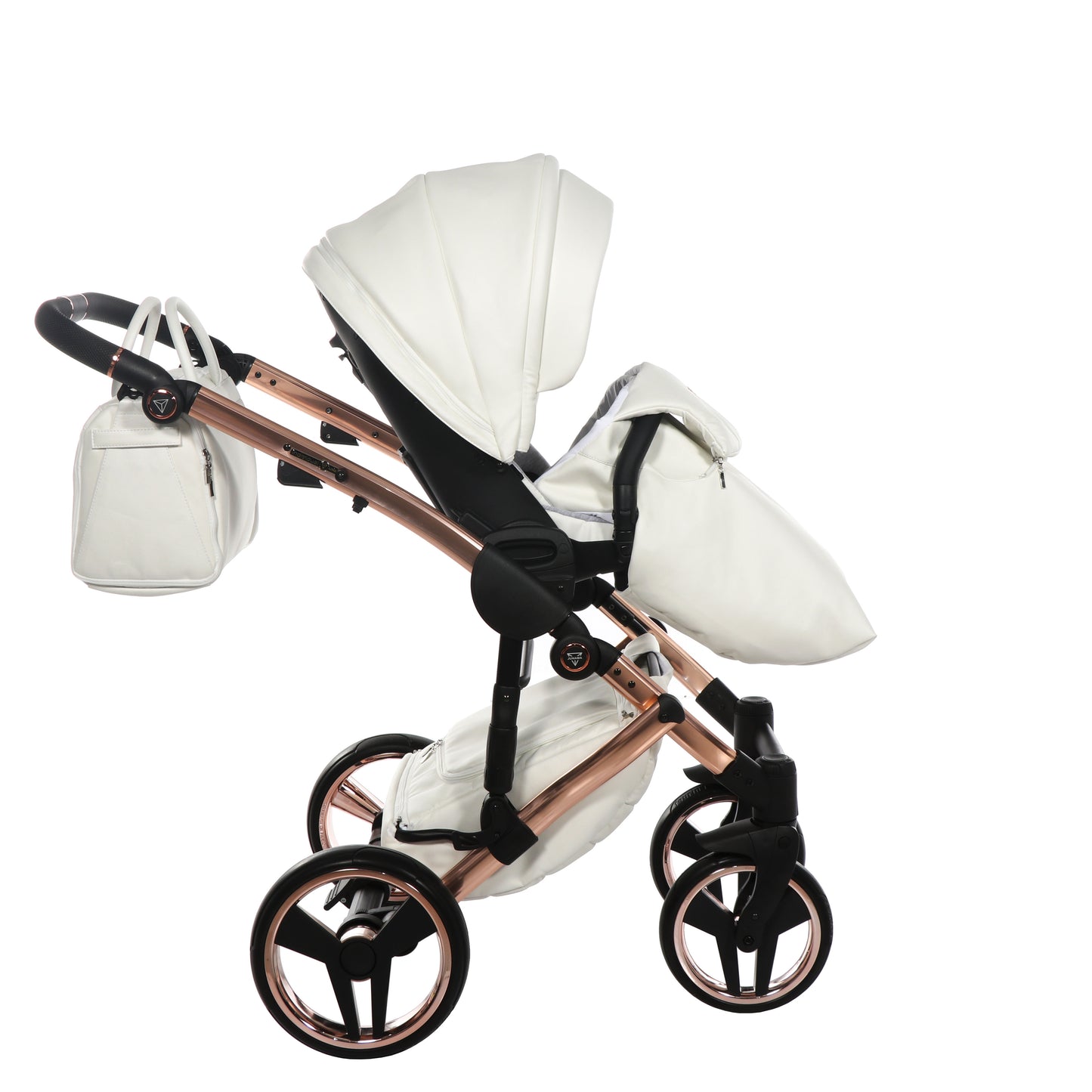 Junama INDIVIDUAL 2 in 1 , prams and stroller, WHITE and ROSE GOLD