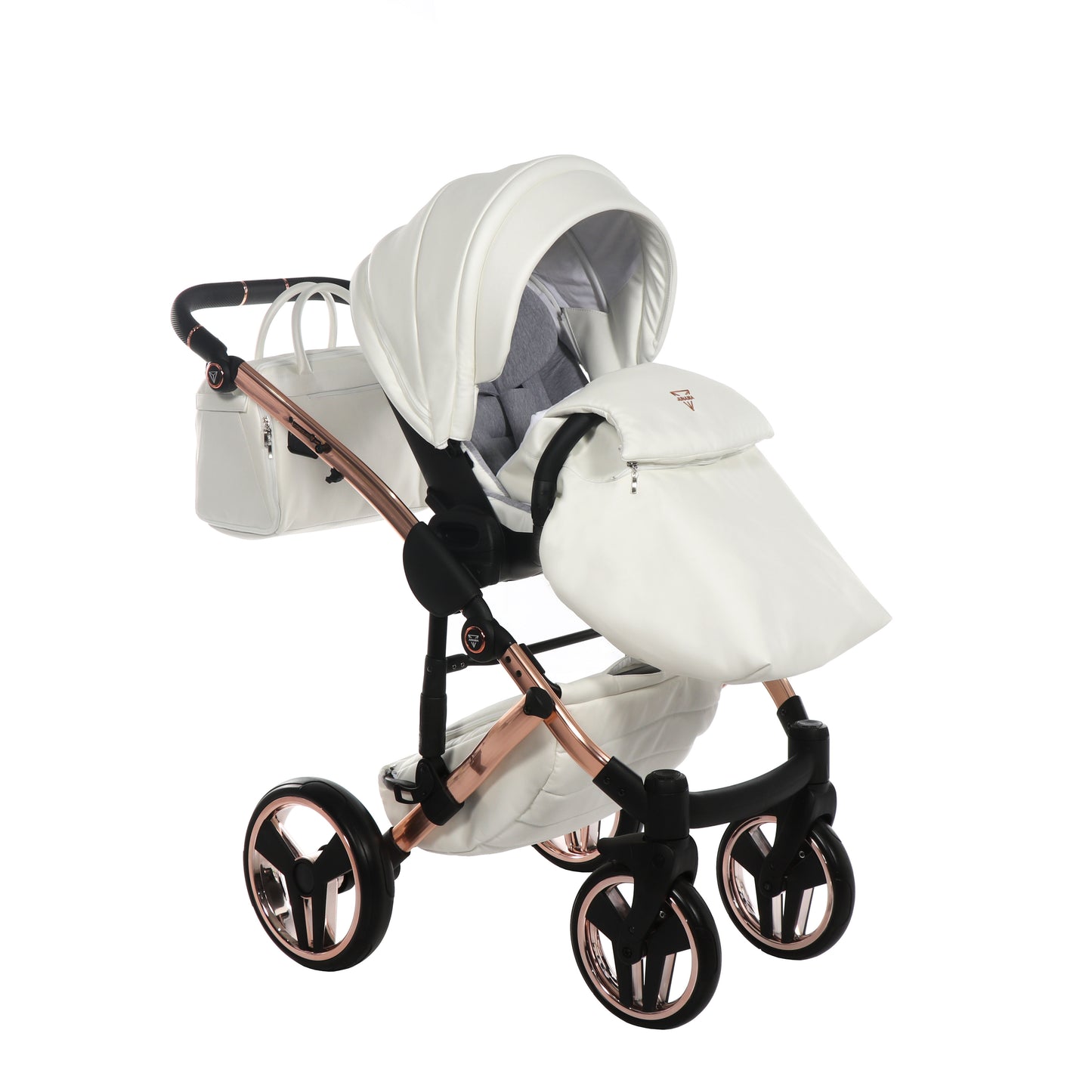 Junama INDIVIDUAL 2 in 1 , prams and stroller, WHITE and ROSE GOLD