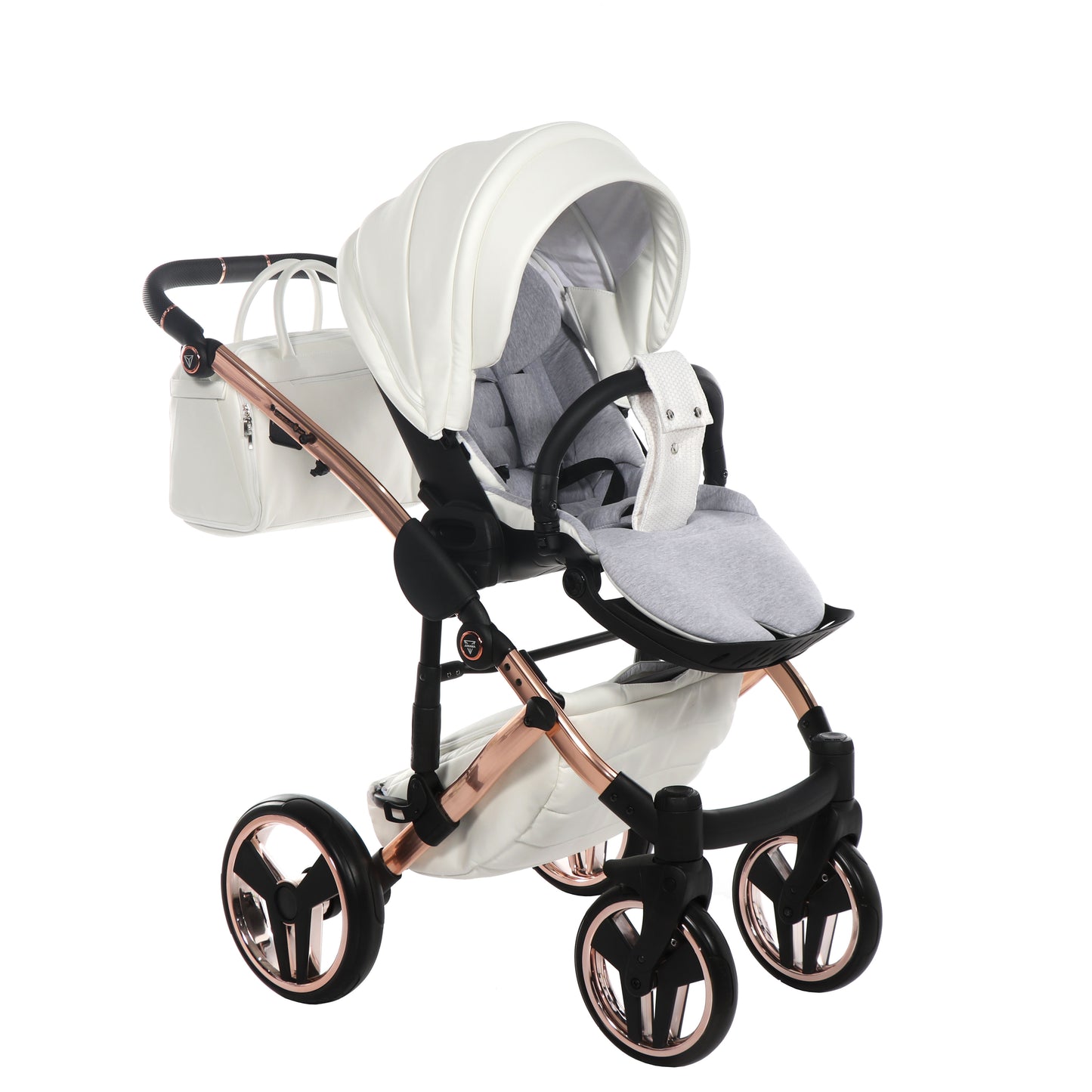 Junama INDIVIDUAL 2 in 1 , prams and stroller, WHITE and ROSE GOLD
