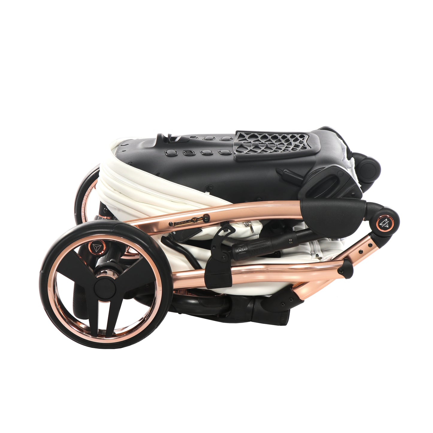 Junama INDIVIDUAL 2 in 1 , prams and stroller, WHITE and ROSE GOLD