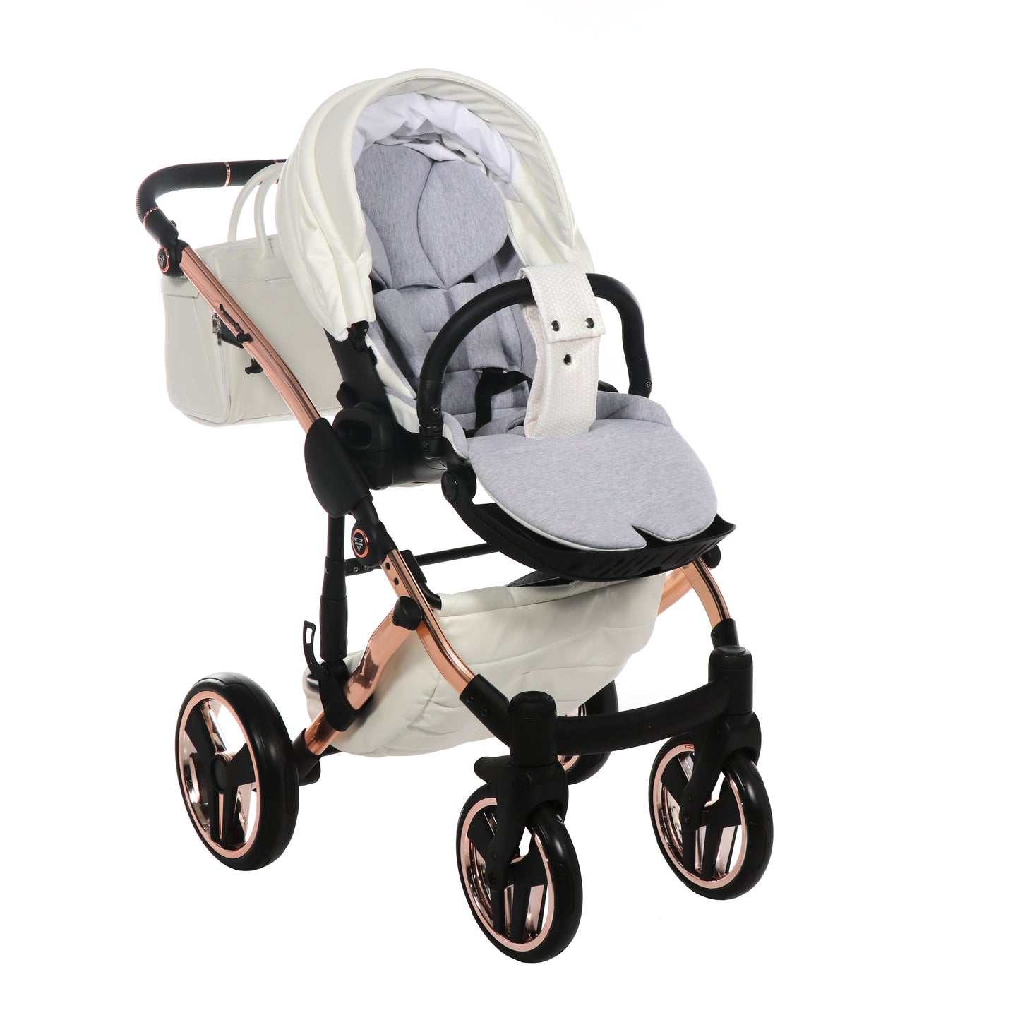 Junama INDIVIDUAL 2 in 1 , prams and stroller, WHITE and ROSE GOLD