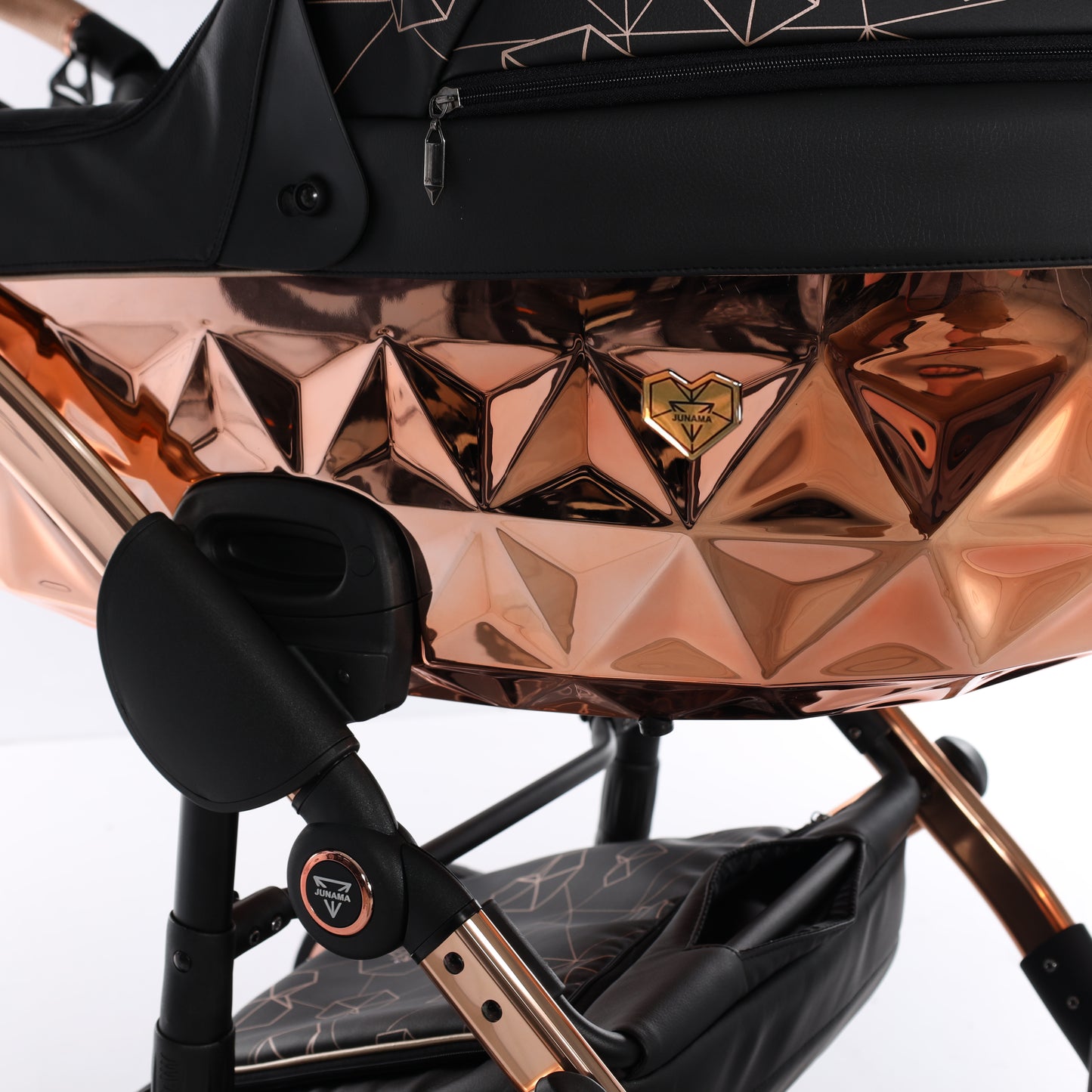 Junama HEART 2 in 1 , prams and stroller, BLACK COPPER 02