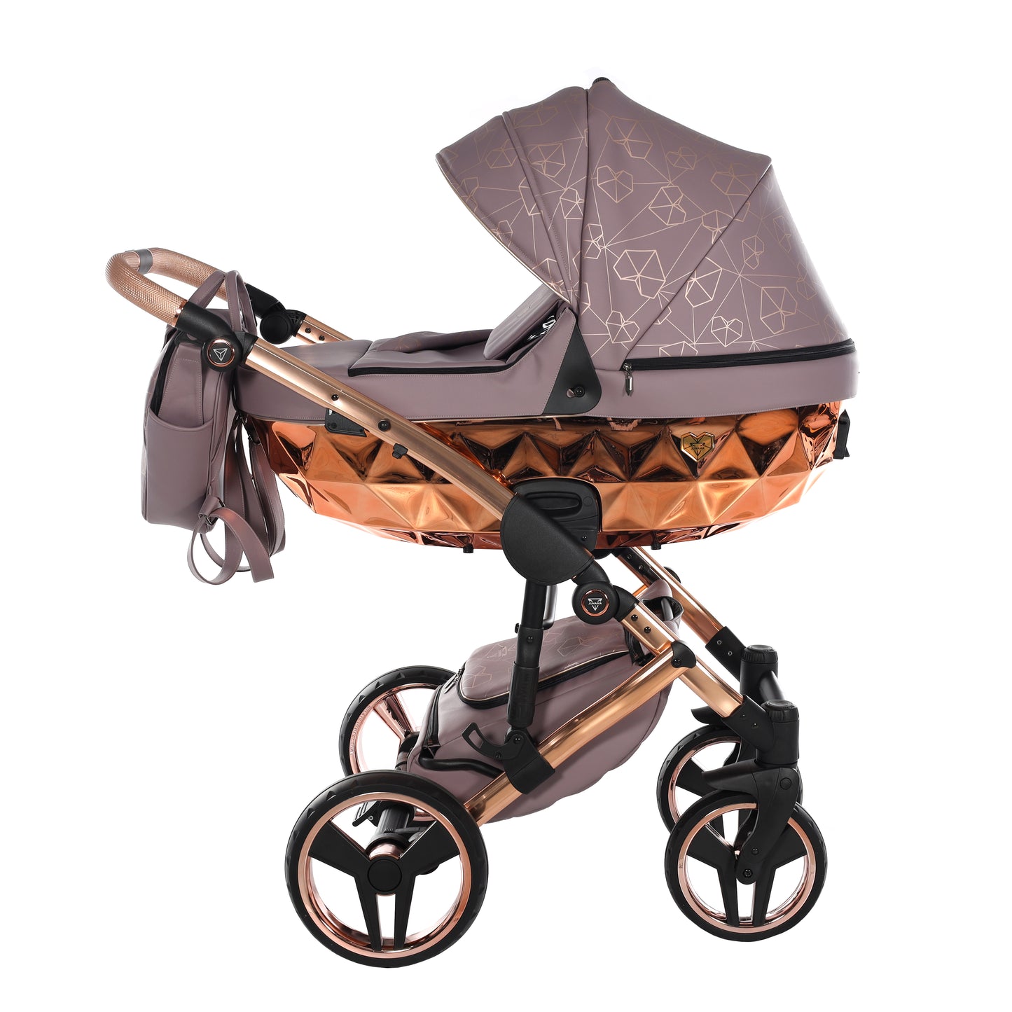 Junama HEART 2 in 1 , prams and stroller, VIOLET AND COPPER 04