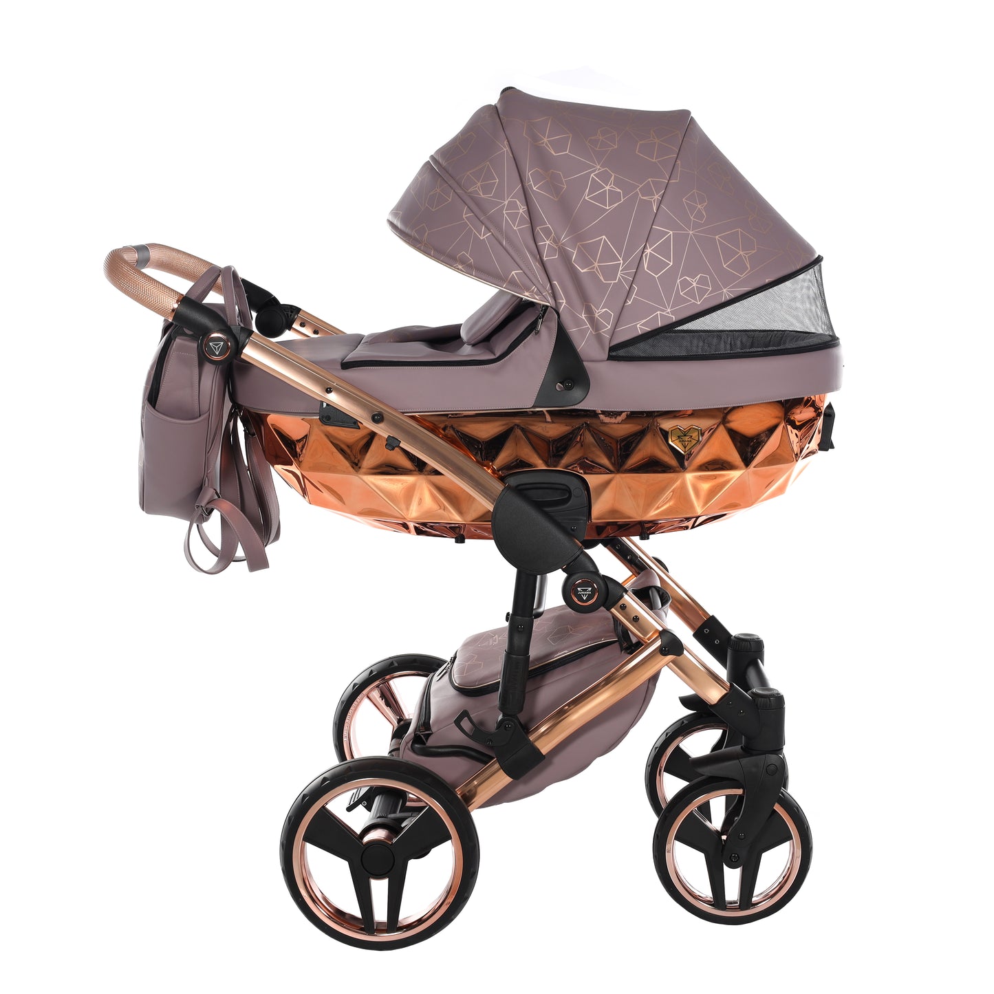 Junama HEART 2 in 1 , prams and stroller, VIOLET AND COPPER 04