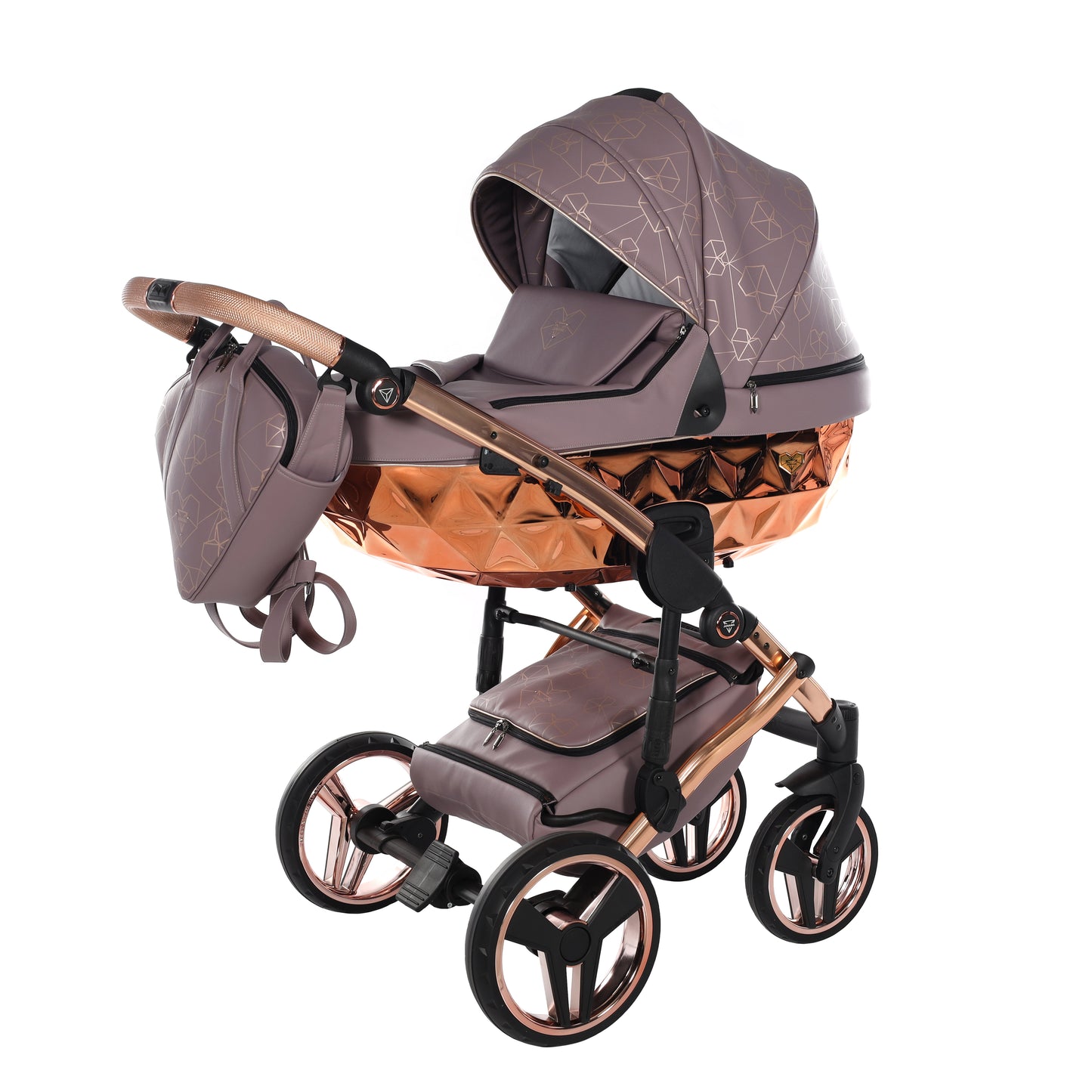 Junama HEART 2 in 1 , prams and stroller, VIOLET AND COPPER 04