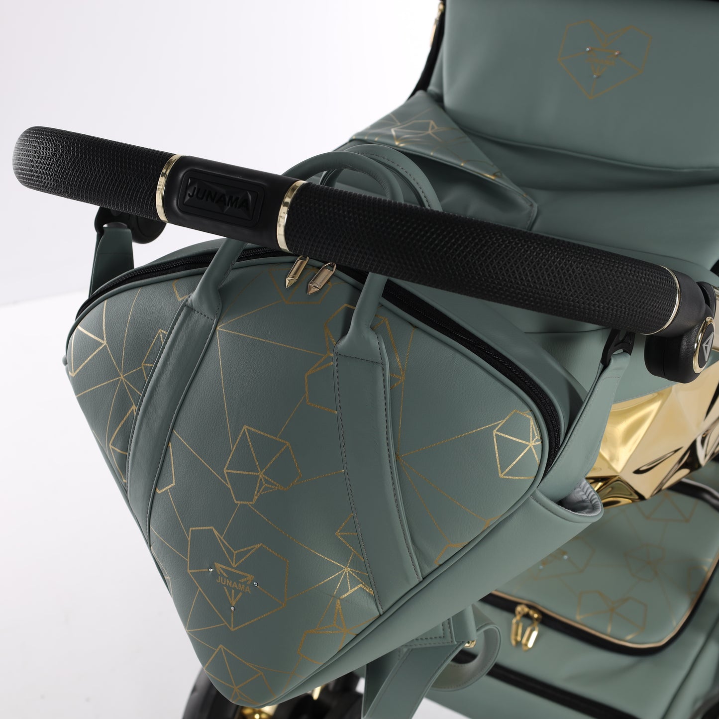 Junama HEART 2 in 1 , prams and stroller, GREEN AND GOLD 03