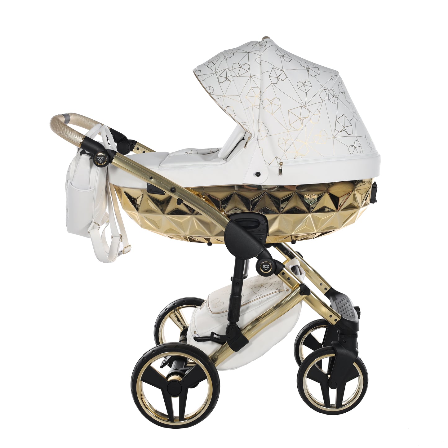 Junama HEART 2 in 1 , prams and stroller, WHITE GOLD 01