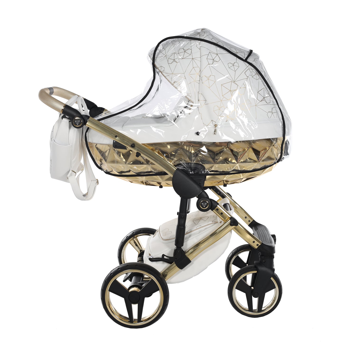 Junama HEART 2 in 1 , prams and stroller, WHITE GOLD 01