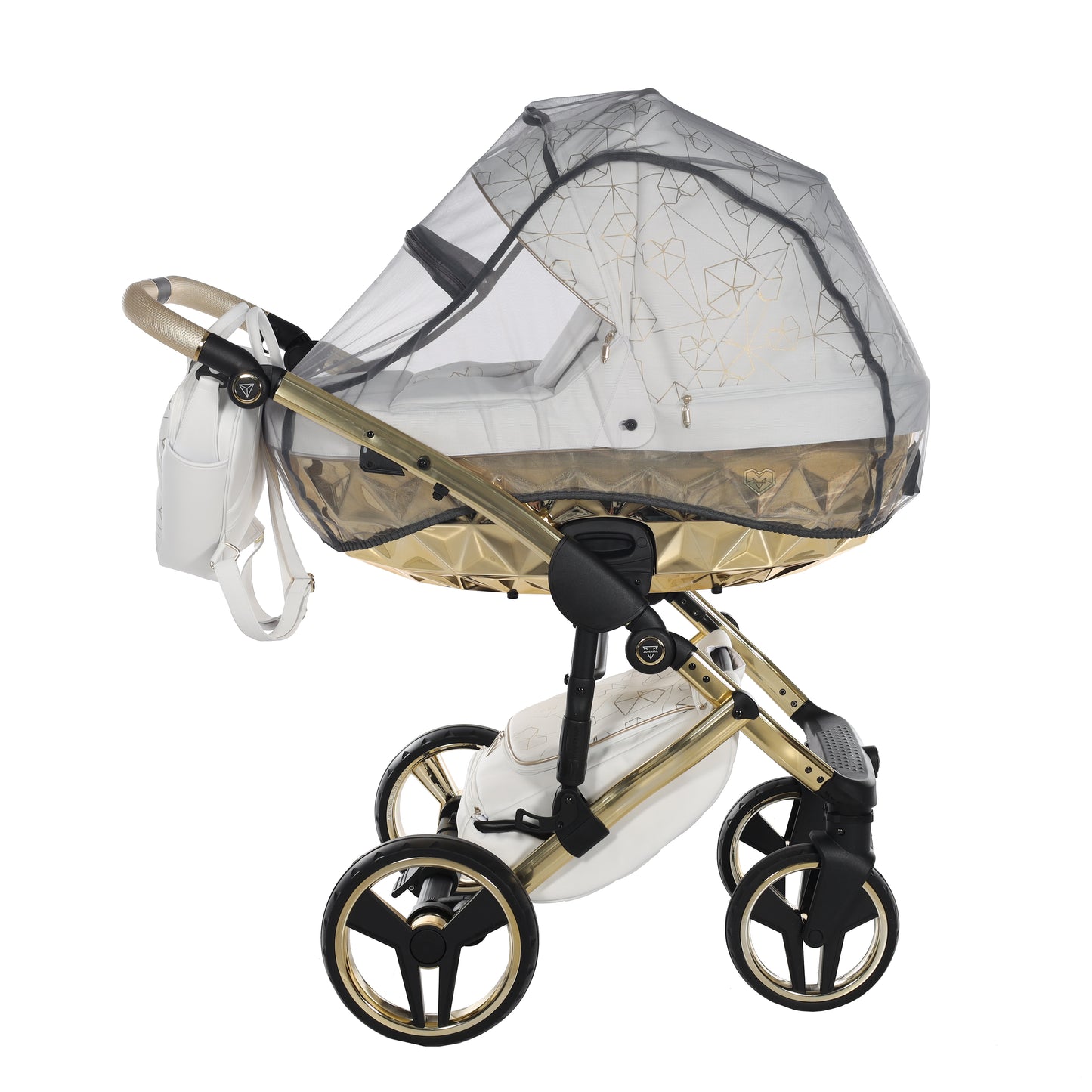 Junama HEART 2 in 1 , prams and stroller, WHITE GOLD 01