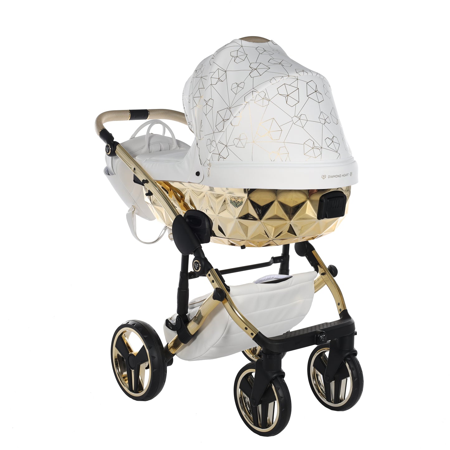 Junama HEART 2 in 1 , prams and stroller, WHITE GOLD 01