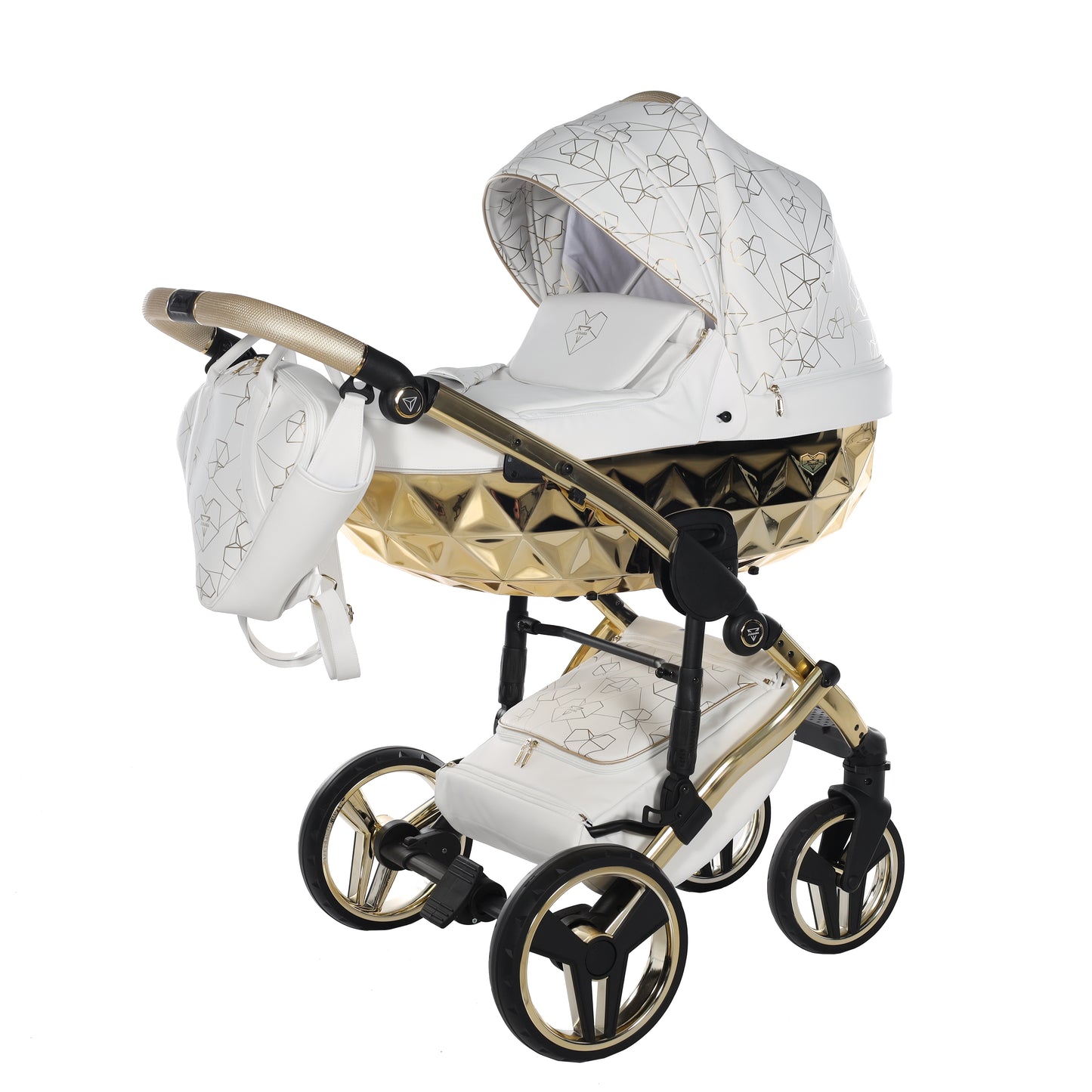 Junama HEART 2 in 1 , prams and stroller, WHITE GOLD 01