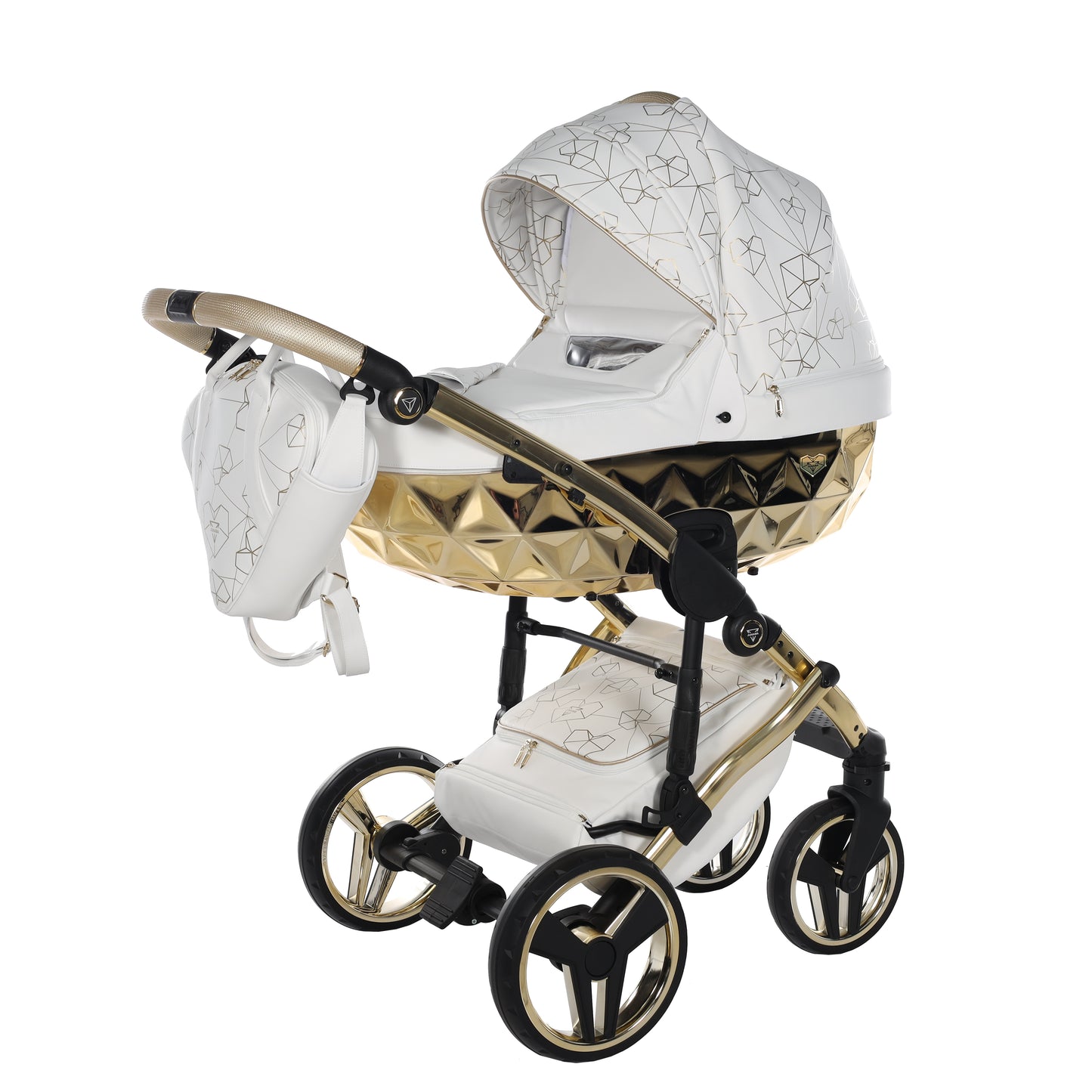 Junama HEART 2 in 1 , prams and stroller, WHITE GOLD 01