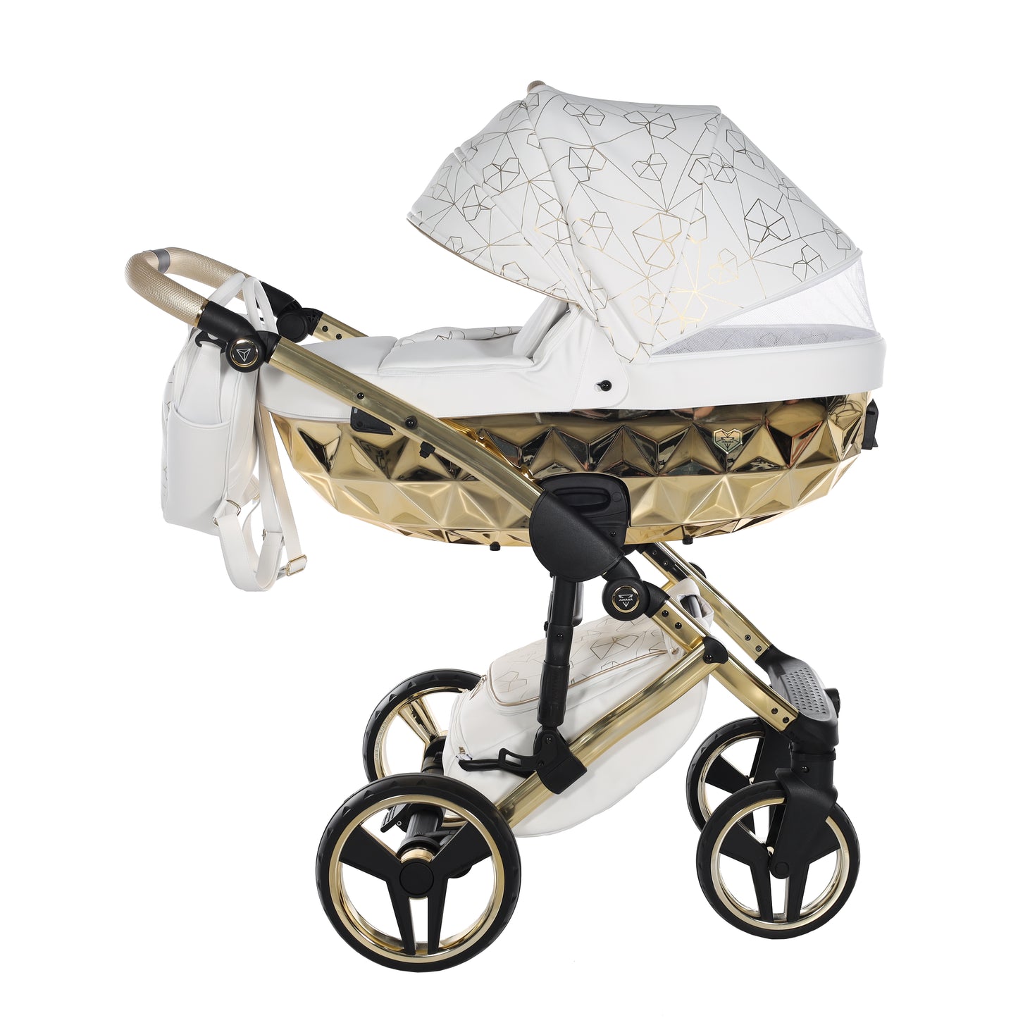 Junama HEART 2 in 1 , prams and stroller, WHITE GOLD 01