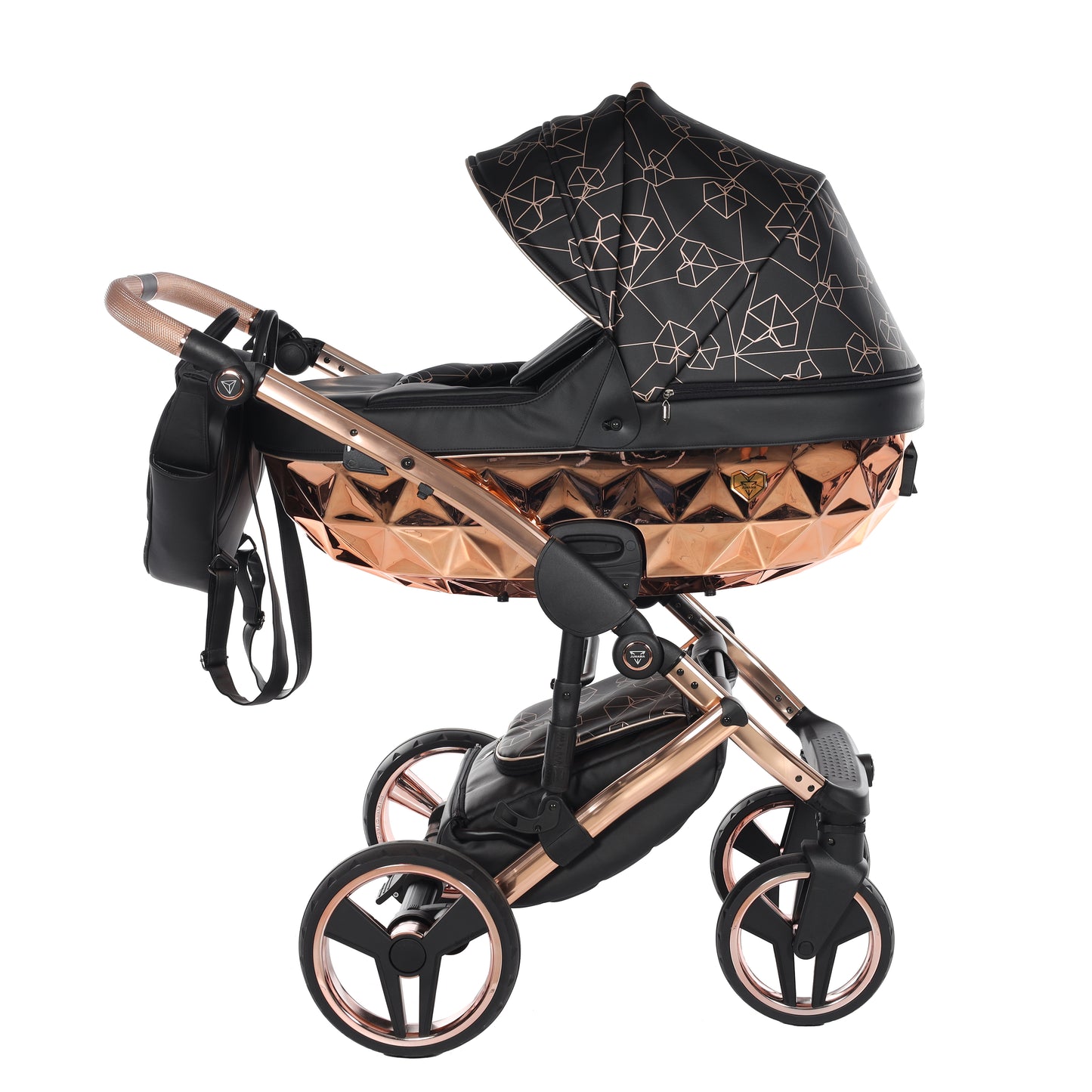 Junama HEART 2 in 1 , prams and stroller, BLACK COPPER 02