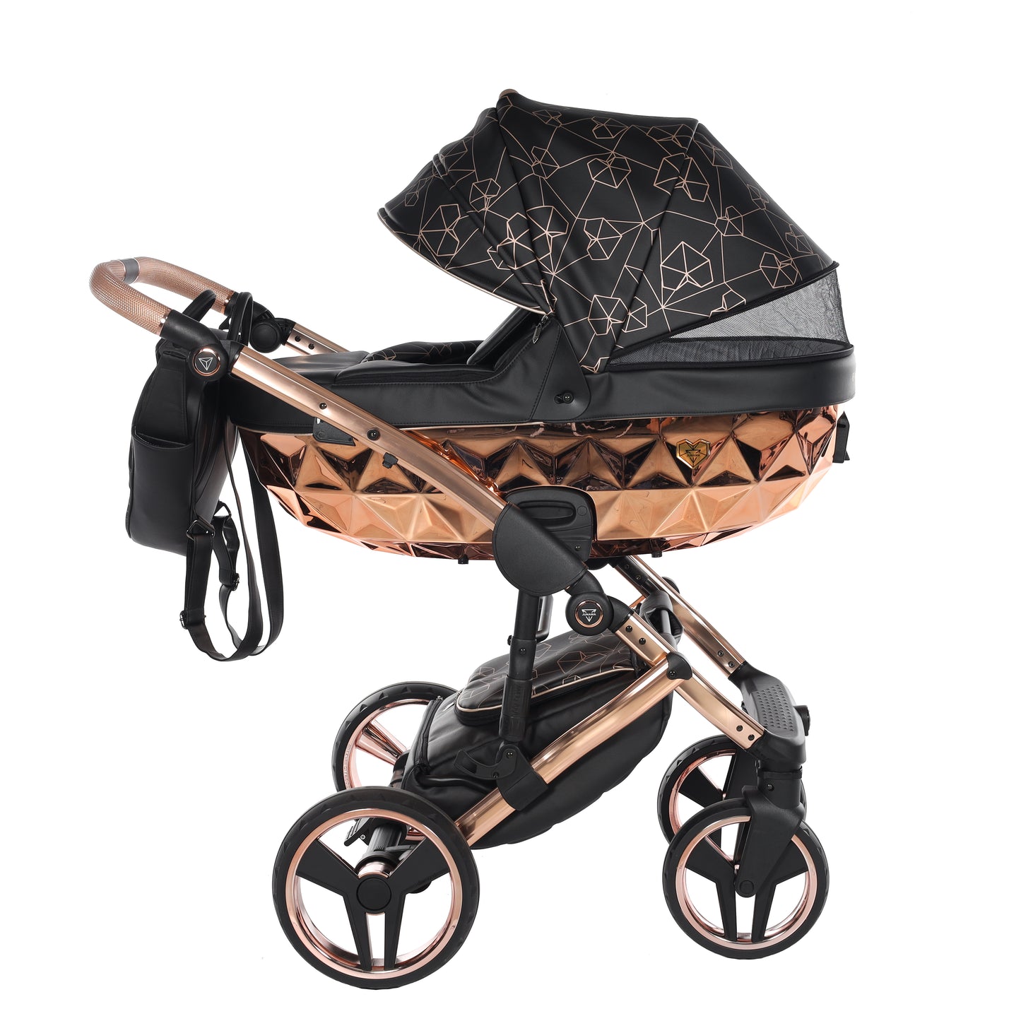 Junama HEART 2 in 1 , prams and stroller, BLACK COPPER 02