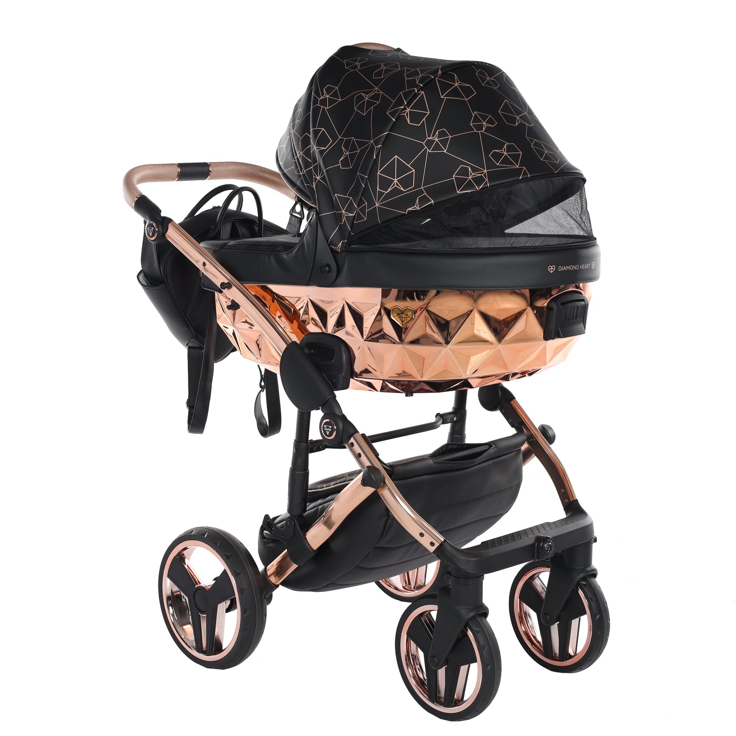 Junama HEART 2 in 1 , prams and stroller, BLACK COPPER 02