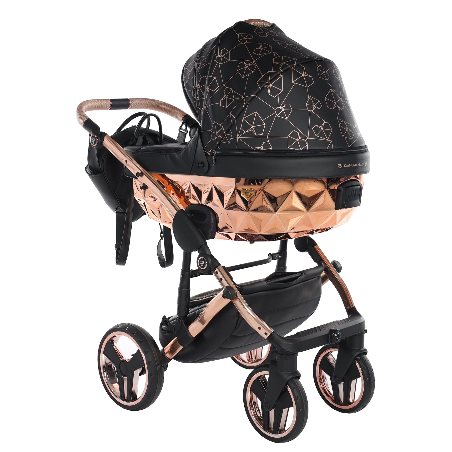 Junama HEART 2 in 1 , prams and stroller, BLACK COPPER 02
