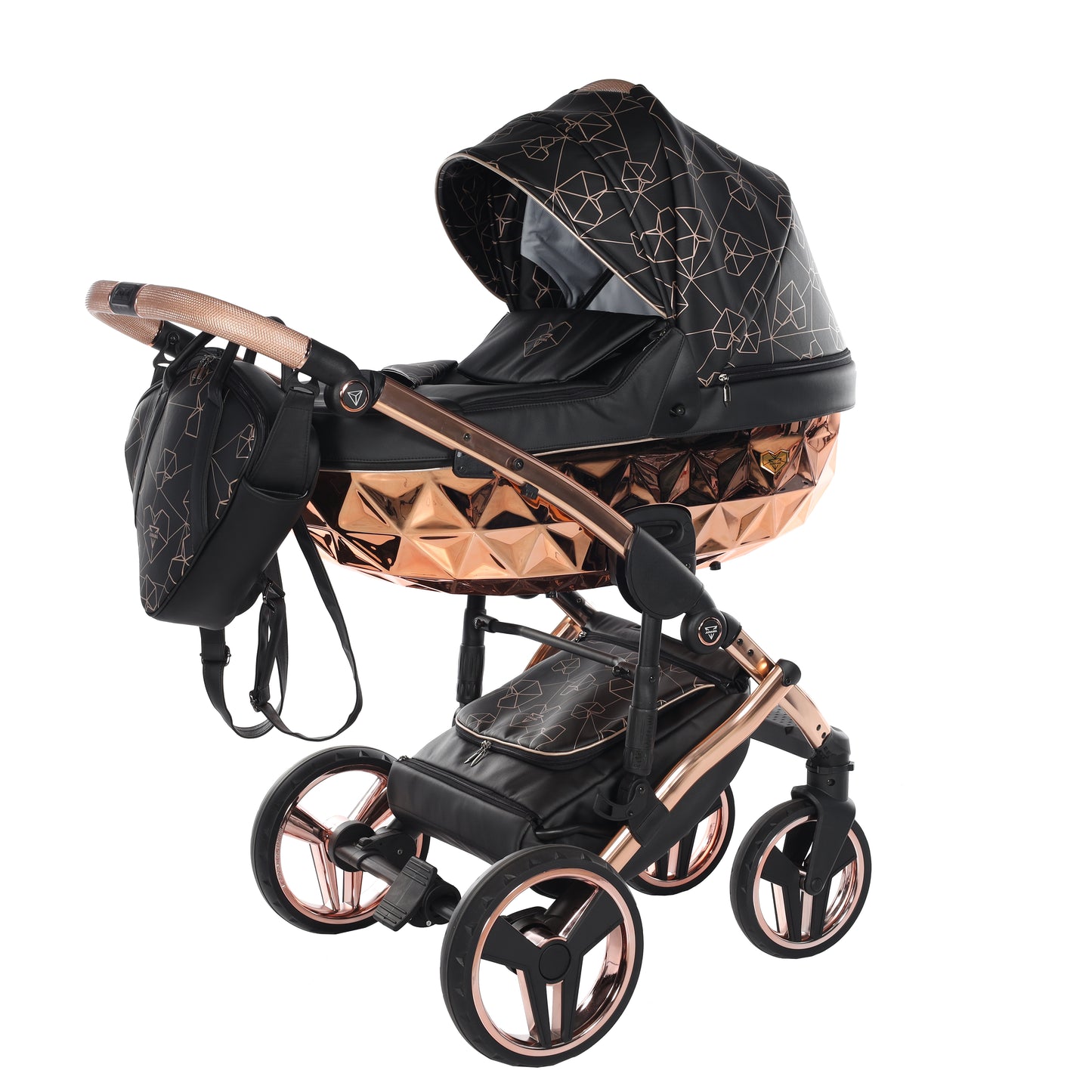 Junama HEART 2 in 1 , prams and stroller, BLACK COPPER 02