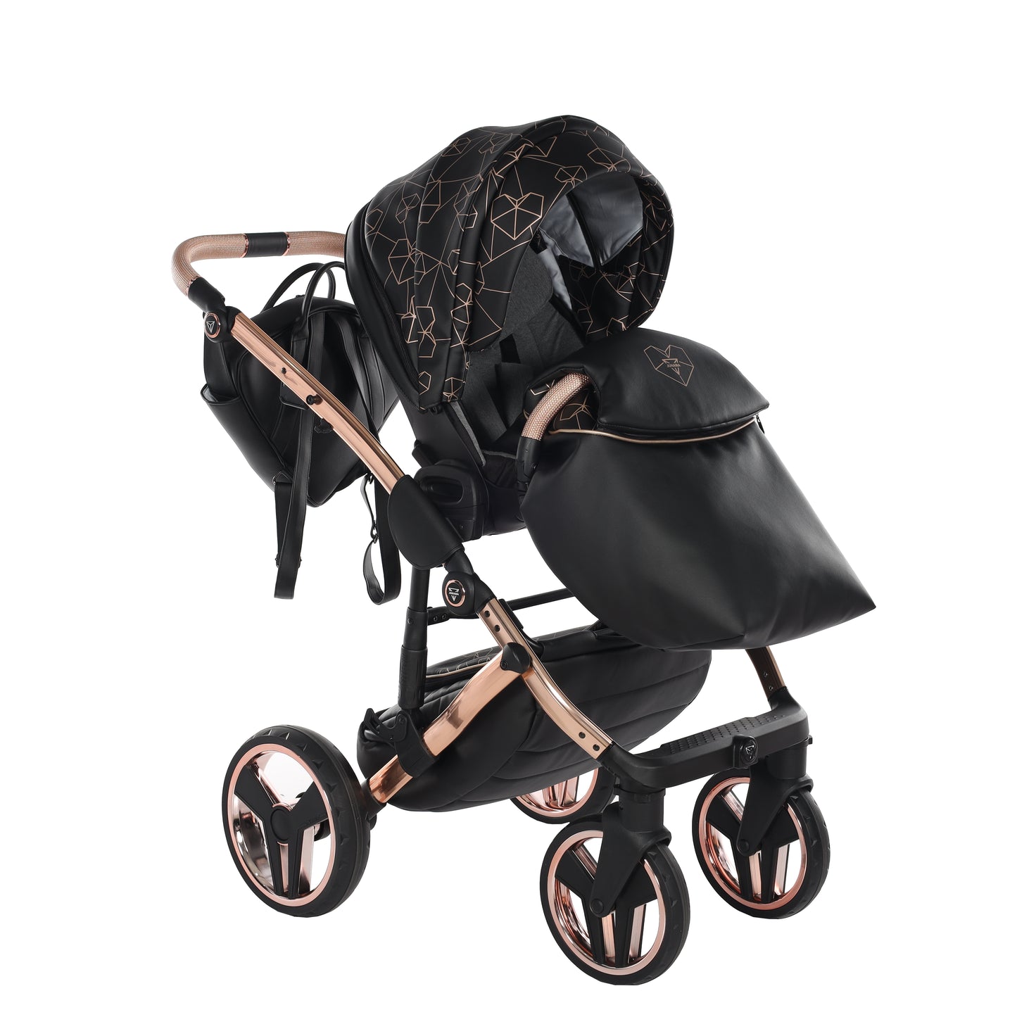 Junama HEART 2 in 1 , prams and stroller, BLACK COPPER 02