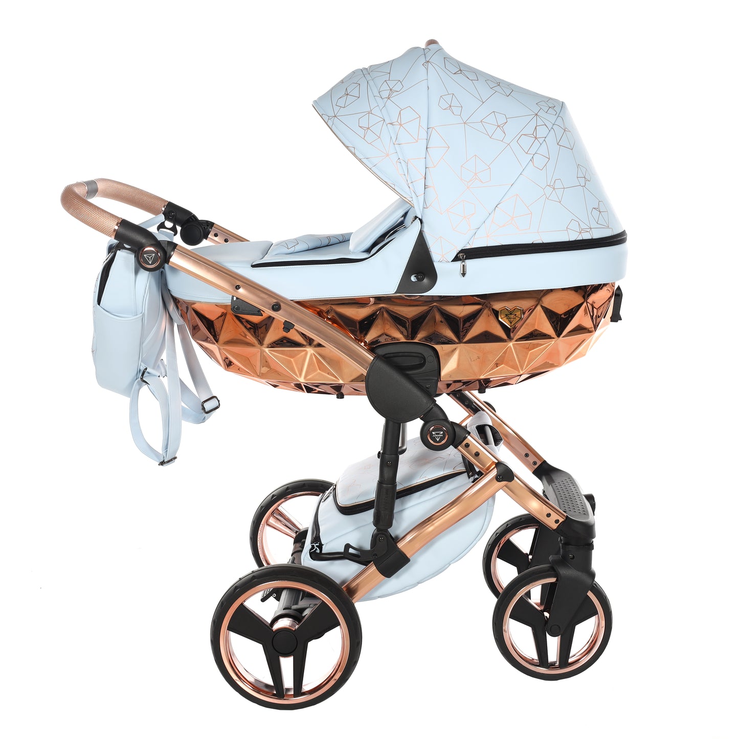 Junama HEART 2 in 1 , prams and stroller, BLUE AND COPPER 05
