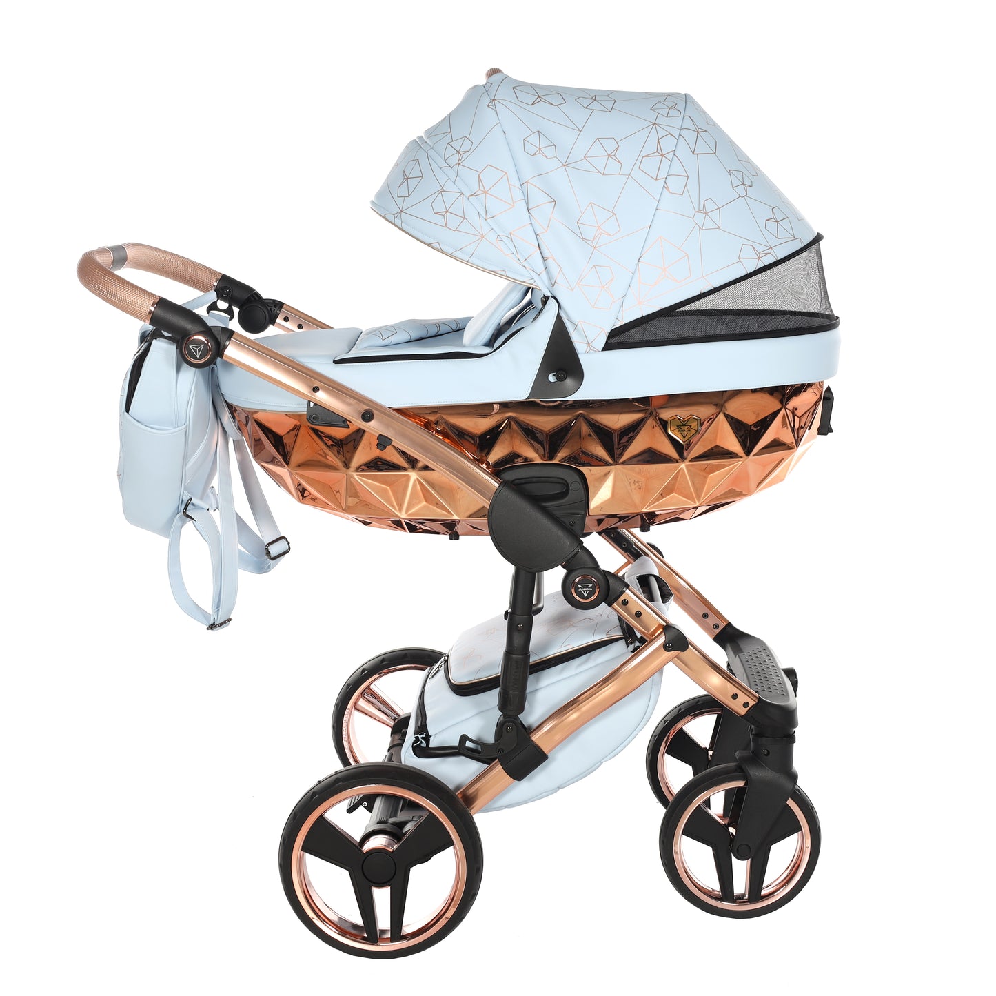 Junama HEART 2 in 1 , prams and stroller, BLUE AND COPPER 05