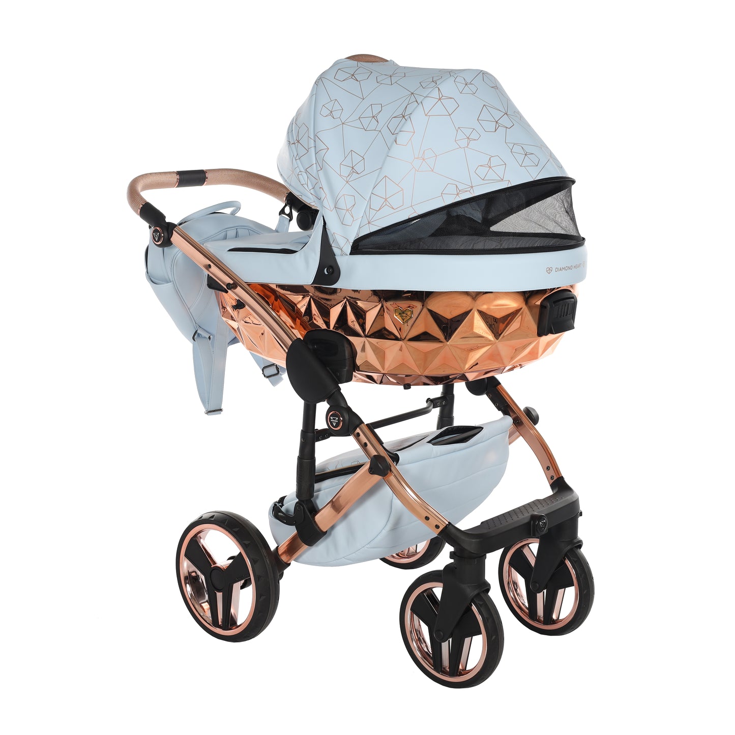Junama HEART 2 in 1 , prams and stroller, BLUE AND COPPER 05